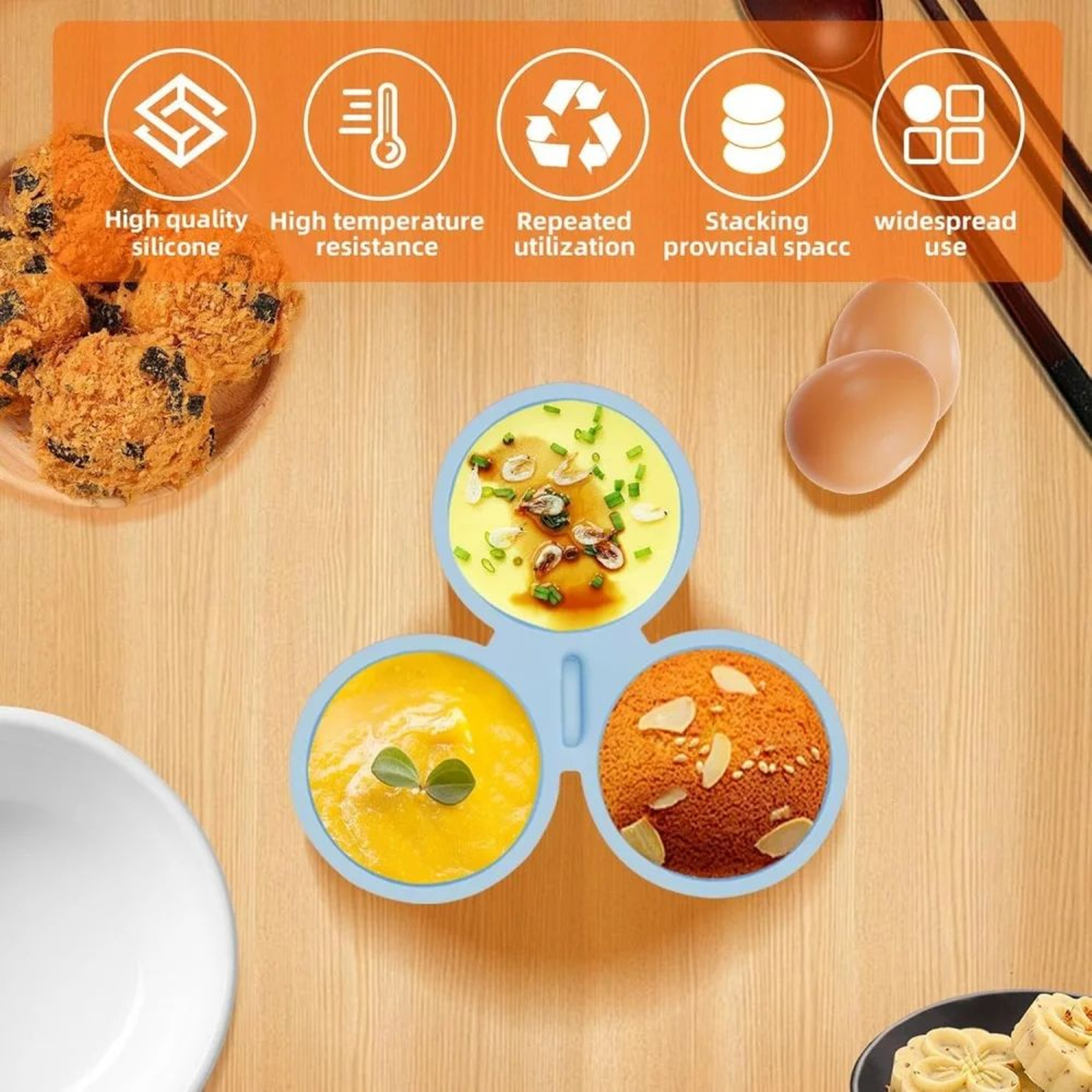 GripEar Silicone Air Fryer Ramekins  Reusable Nonstick Baking Cups For Eggs  Mini Desserts 4