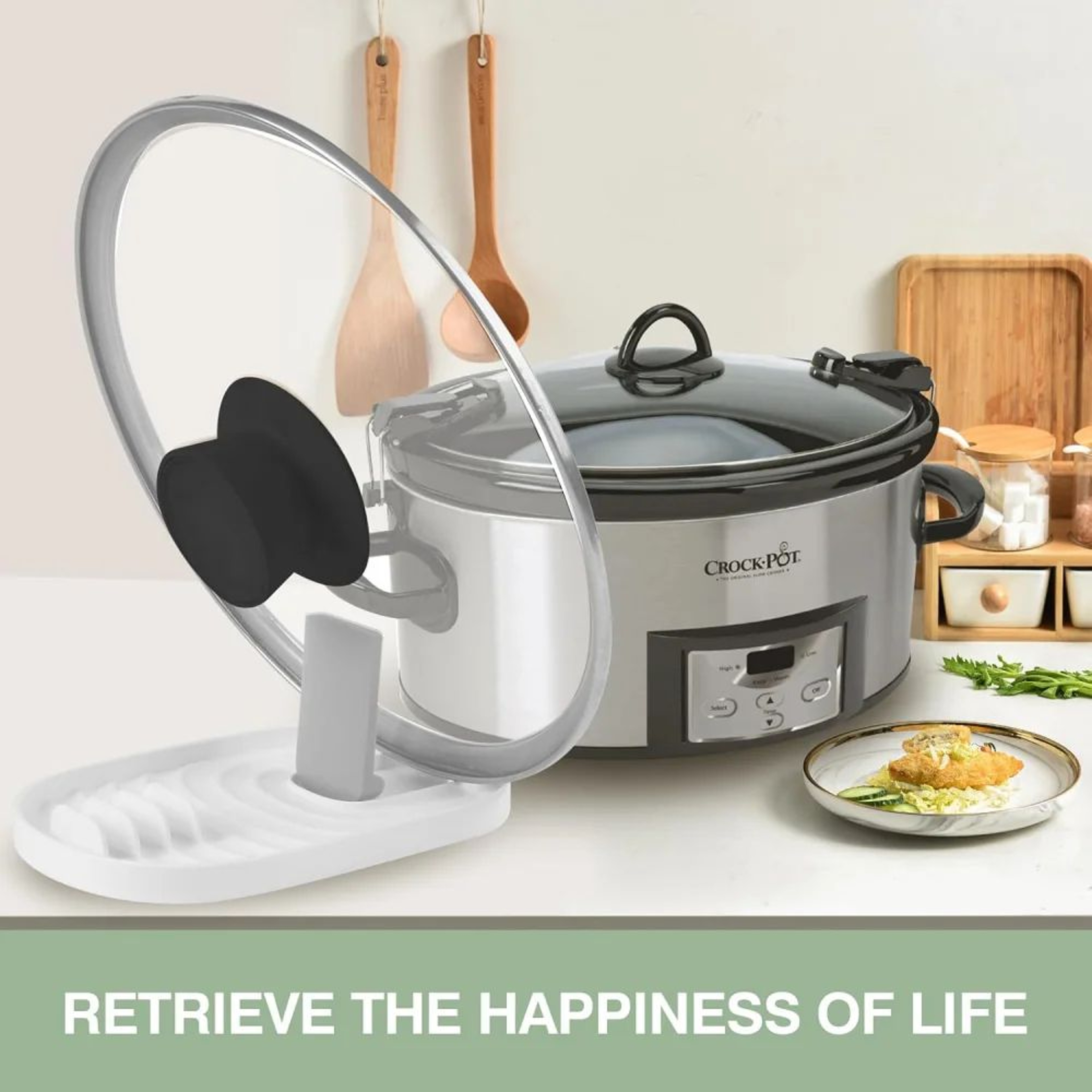 Foldable Pot Lid Holder  Spoon Rest Stove Top Organizer 5