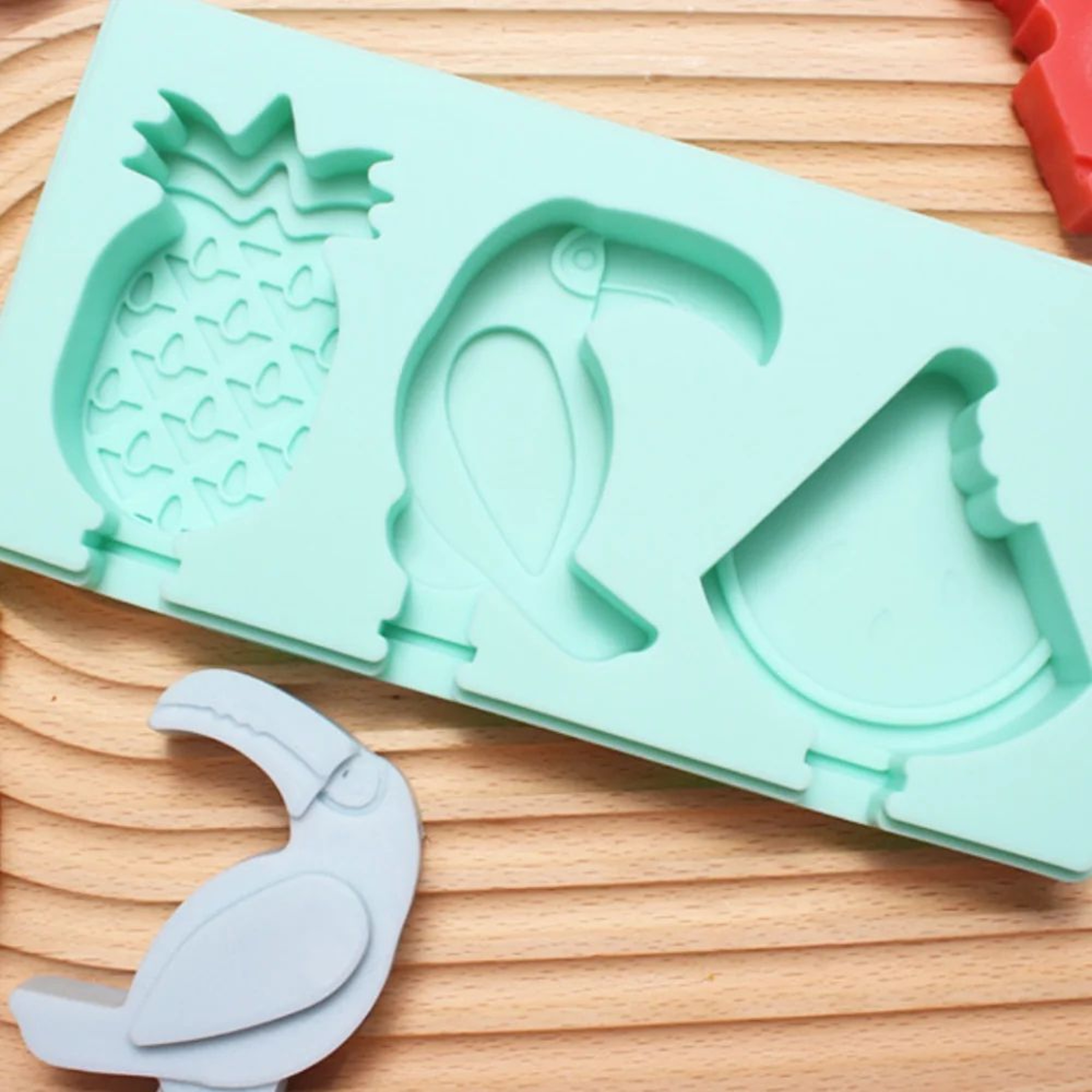 Cartoon Animal Silicone Popsicle Mold Set  Mini Reusable Ice Cream Molds With Lids For DIY Frozen T 3