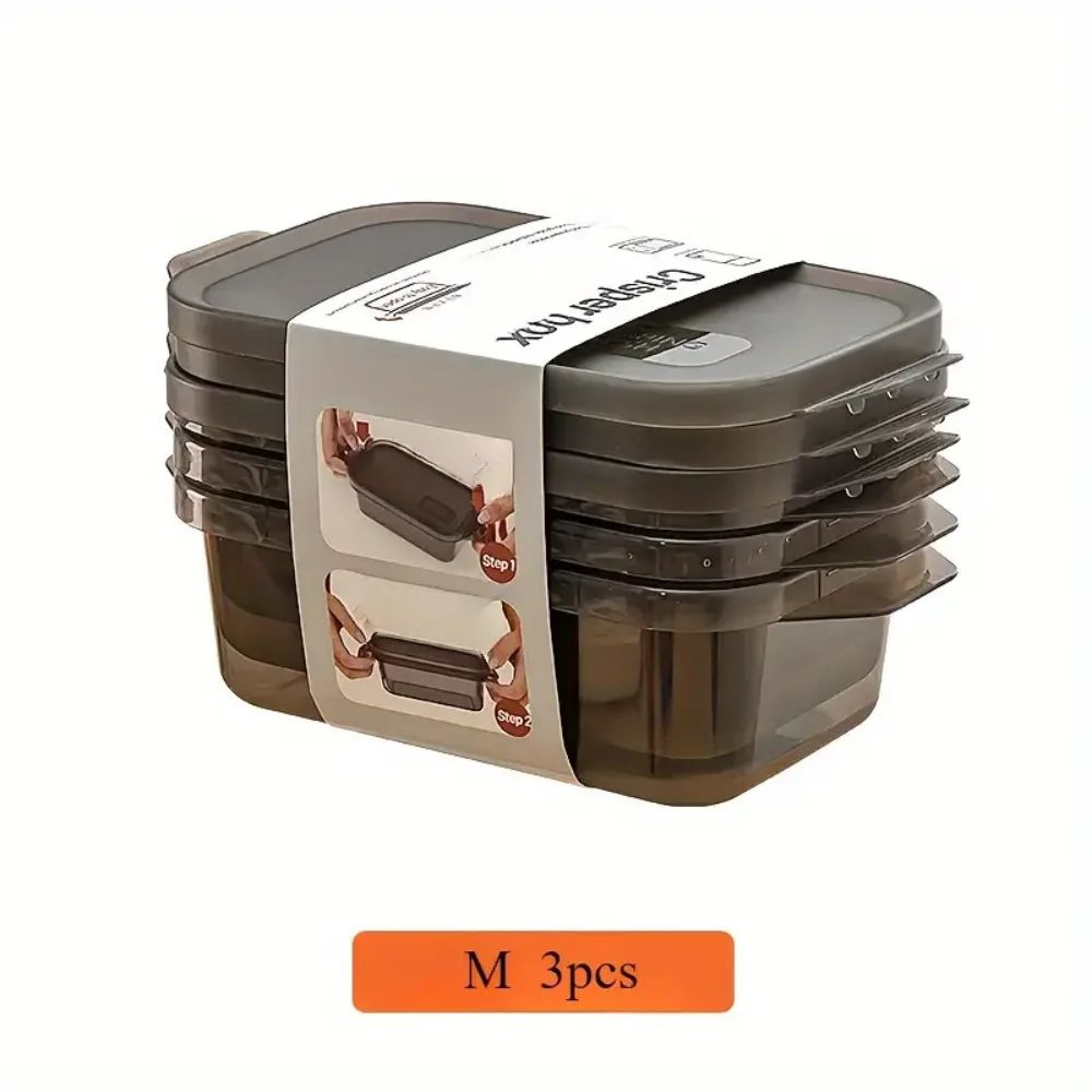 FreshLock 3Piece Transparent Food Storage Container Set With Airtight Lids 9