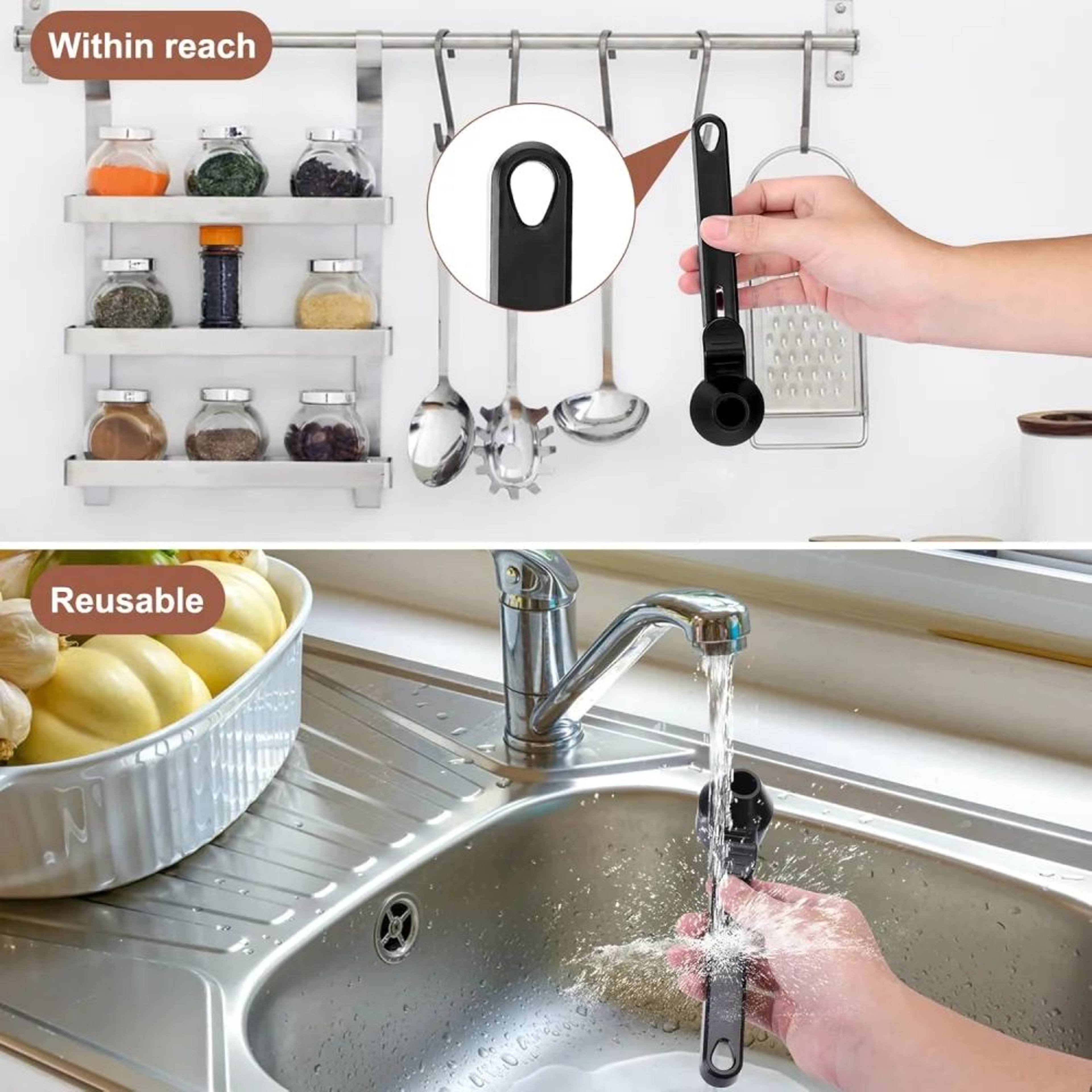 Reusable Coffee Pod Funnel  Measuring Spoon Set For Refillable Pods And Powder Scooping 3