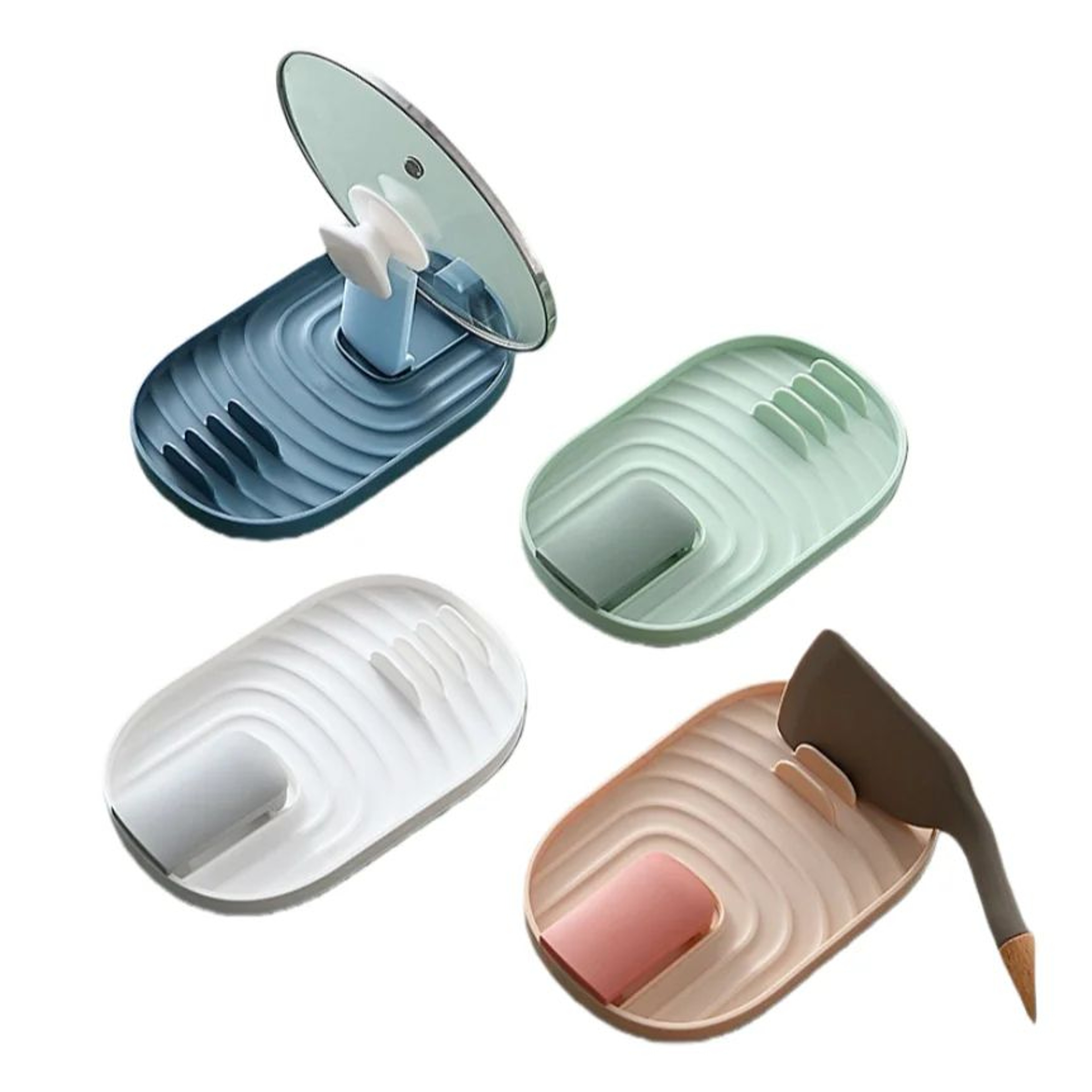 Foldable MultiFunction Spoon Rest  Pot Lid Holder Stove Top Organizer 1