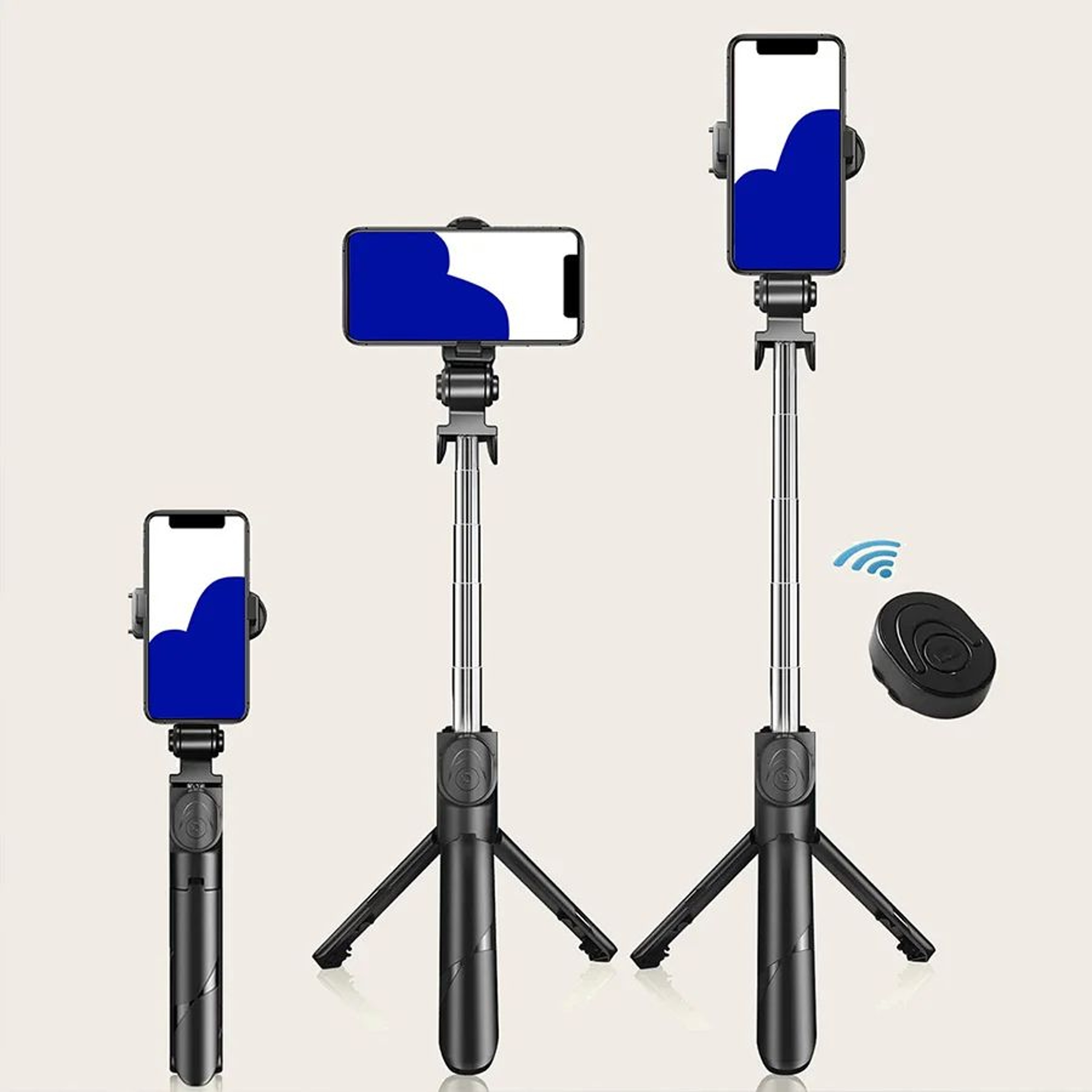 Retractable Selfie Stick Tripod With Wireless Remote  Foldable Portable Phone Tripod For Travel  Vl