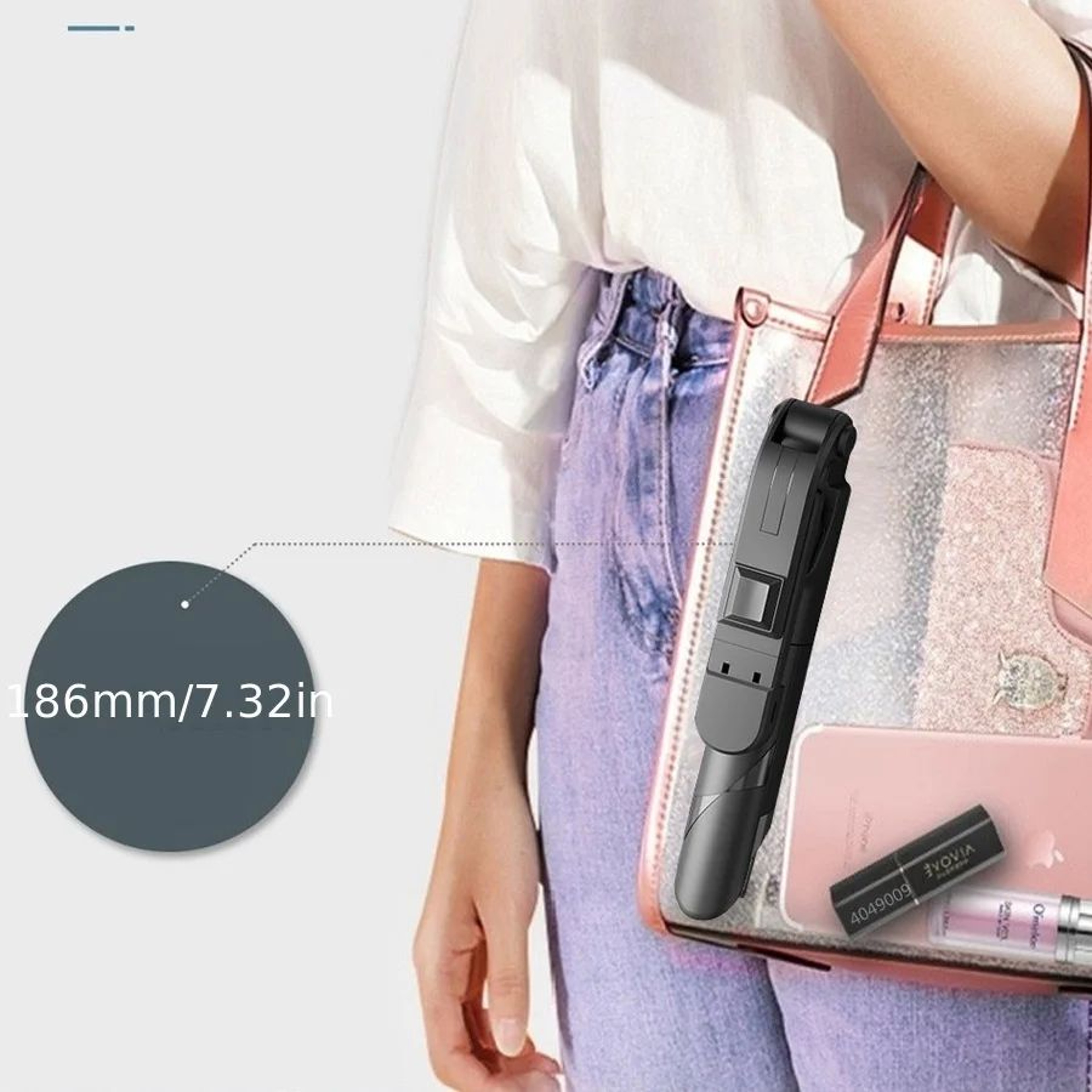 Retractable Selfie Stick Tripod With Wireless Remote  Foldable Portable Phone Tripod For Travel  Vl