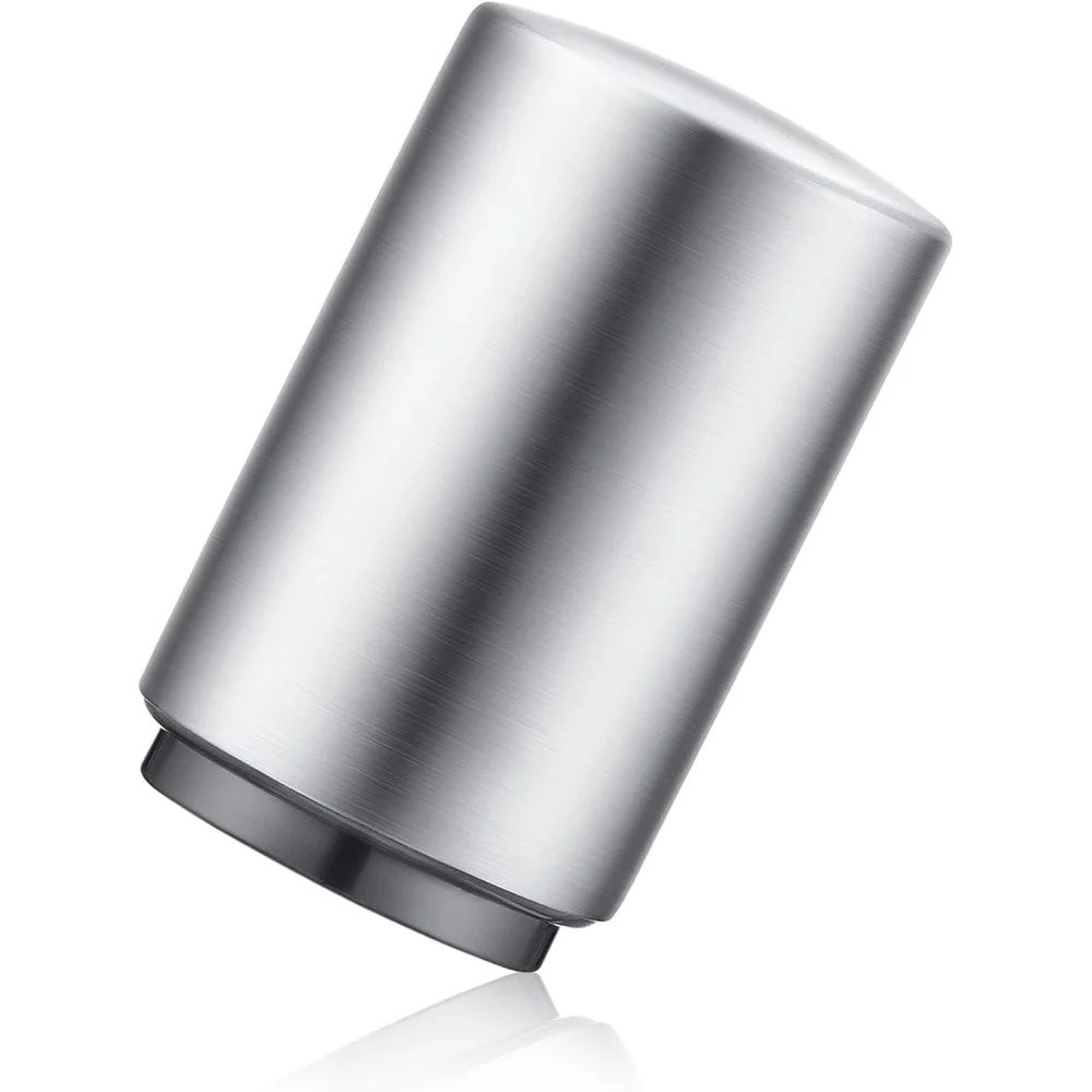 Magnetic PushDown Automatic Beer Bottle Opener  Stainless Steel Cap Catcher Tool 0