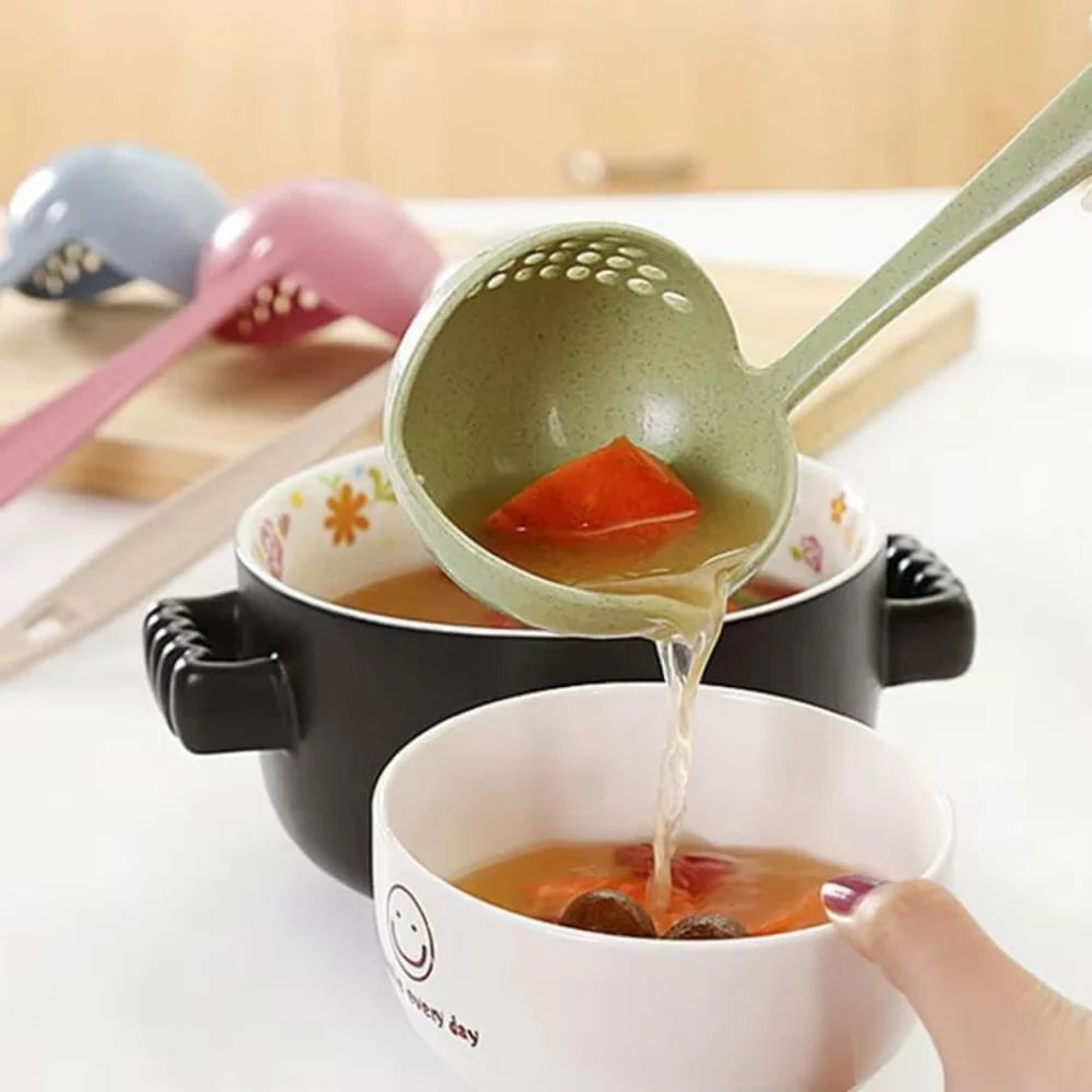 TwoinOne Soup Strainer Ladle  Effortless Liquid  Solid Separator For Perfect Serving 4