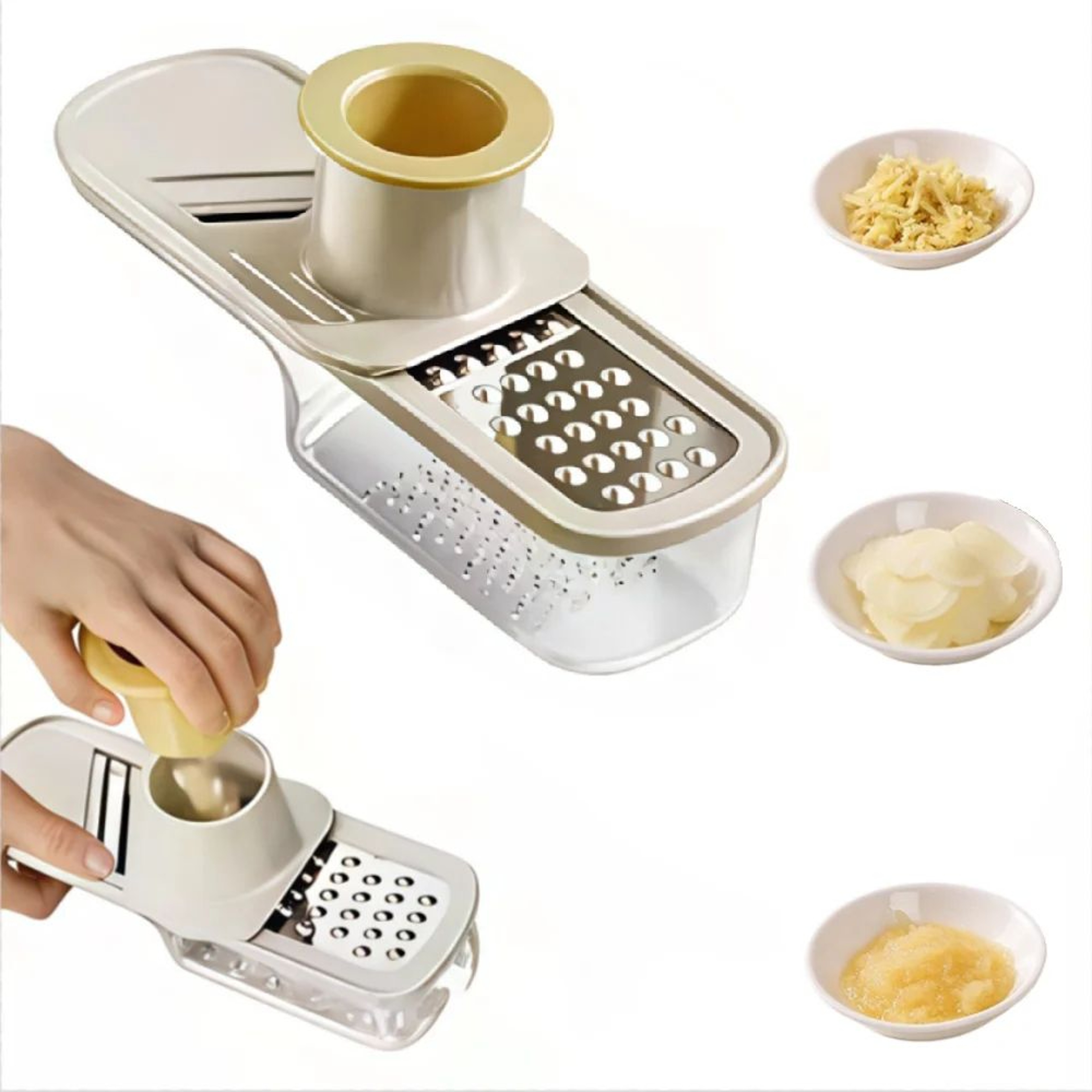 3in1 Manual Garlic Crusher  Ginger Grinder  Compact Kitchen Shredder Tool 0