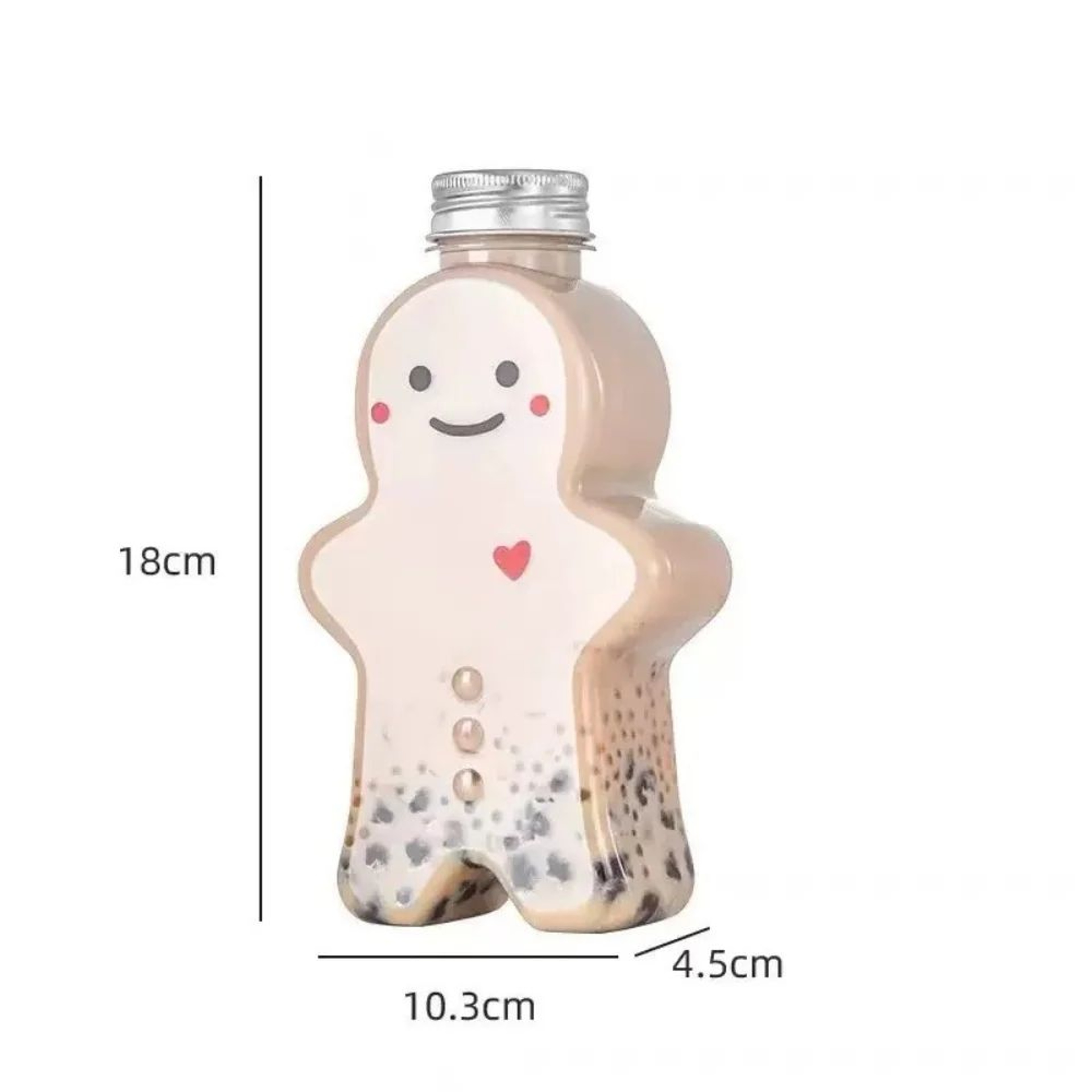 Gingerbread Shaped Reusable Drink Bottle  500ml Cute Holiday Beverage Container 1
