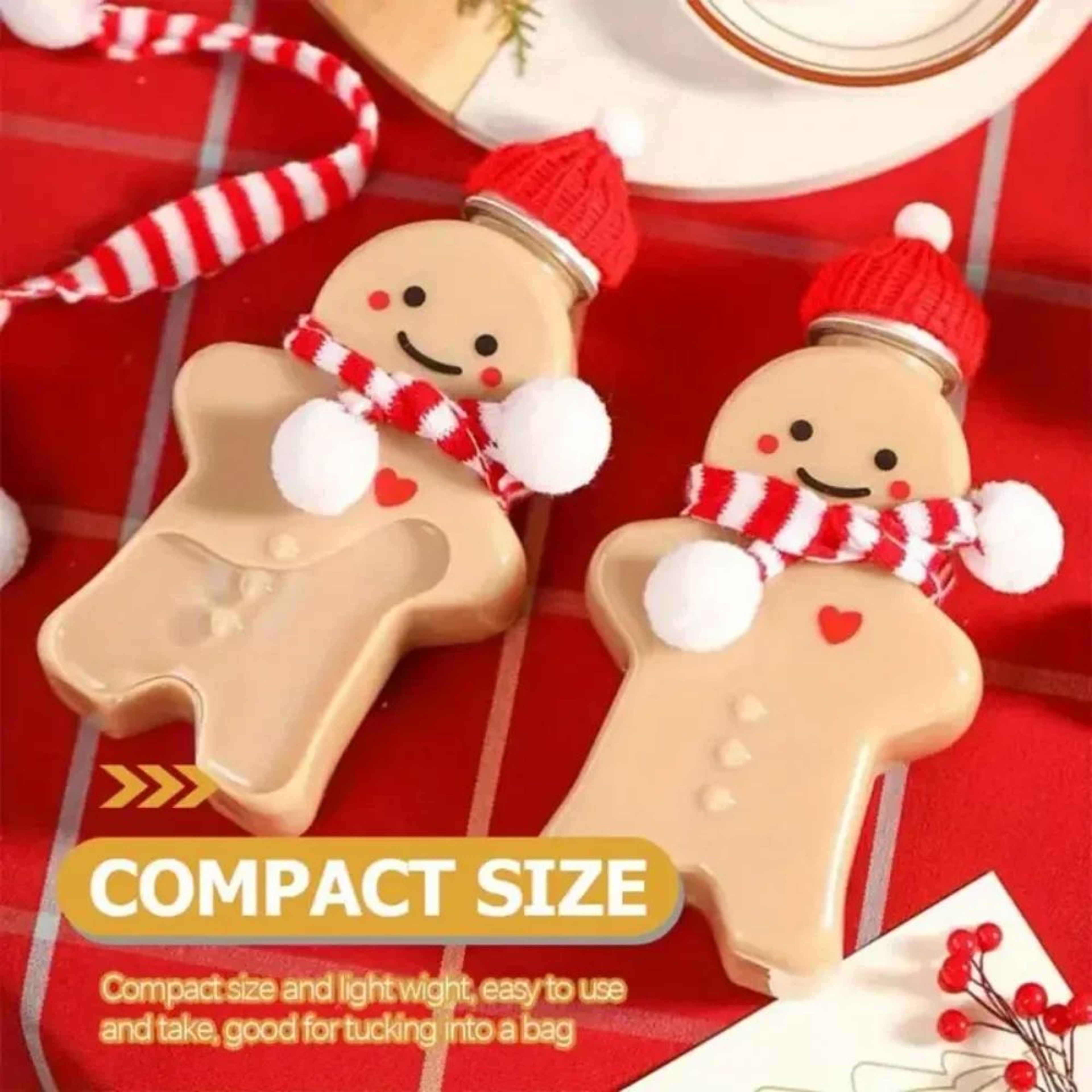 Gingerbread Shaped Reusable Drink Bottle  500ml Cute Holiday Beverage Container 4