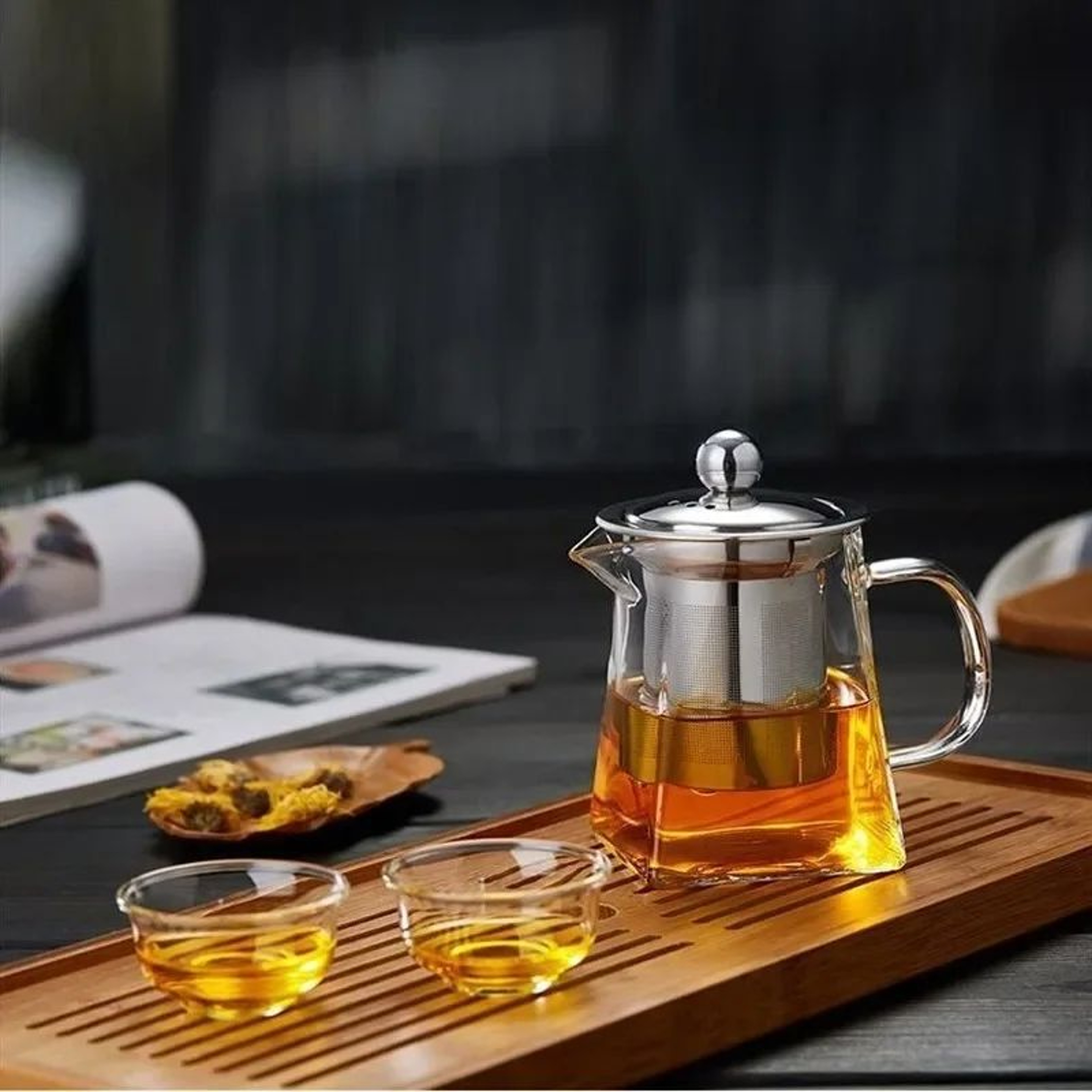 Premium Borosilicate Glass Teapot With Infuser  HeatResistant Clear Brew Pot 350550750 ML 3