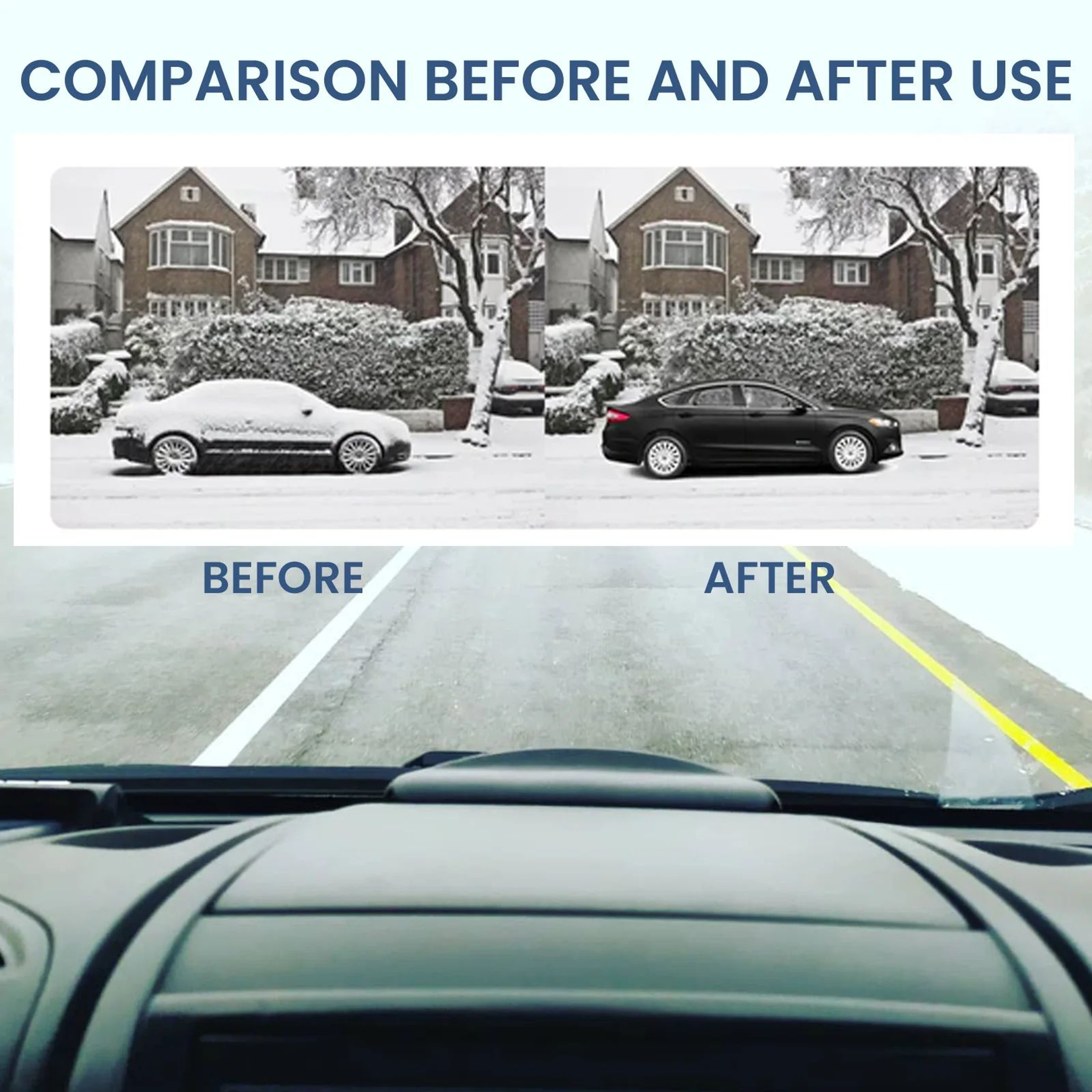 Rayhong Portable Car Snow Remover  Ice Scraper For Fast Winter Deicing 3