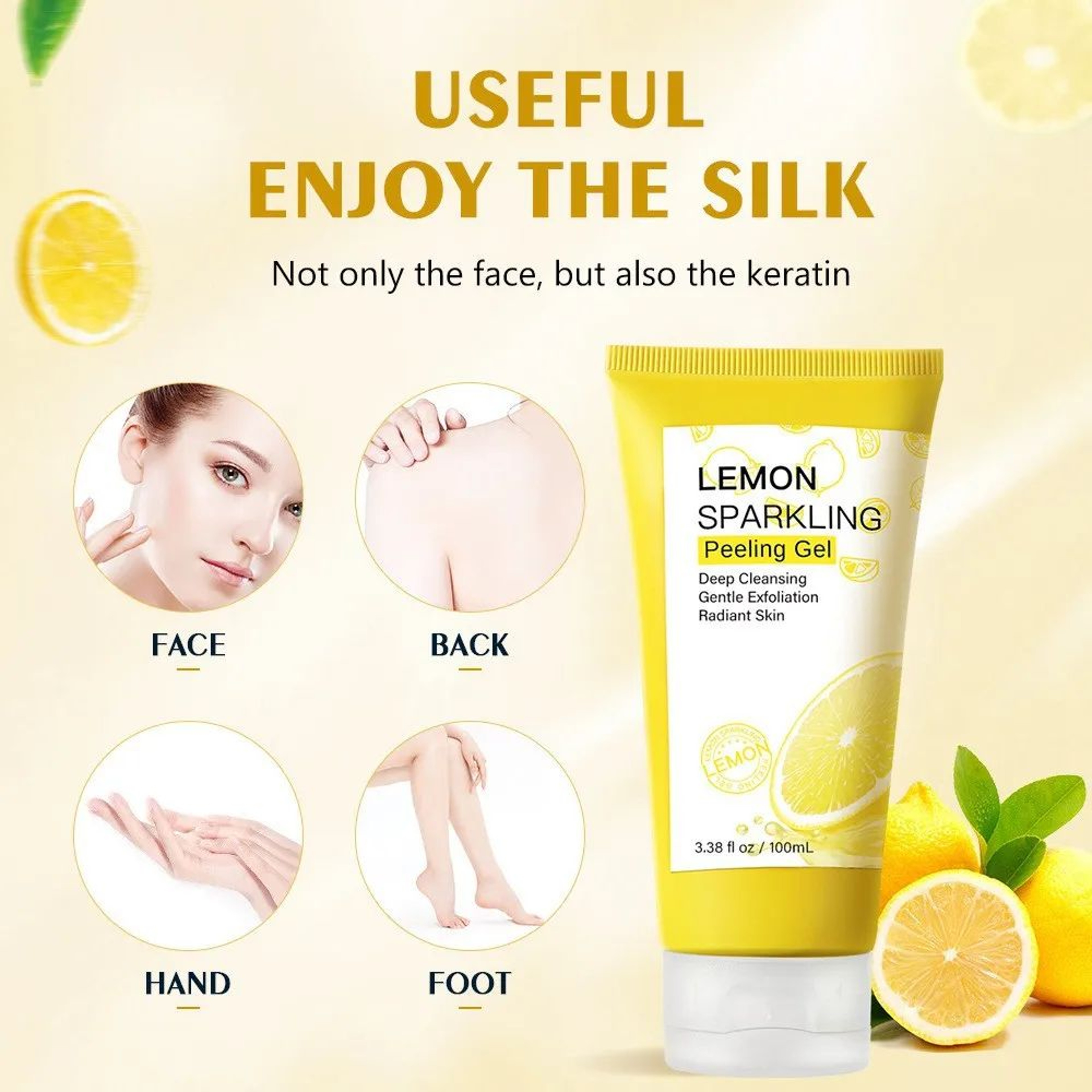 Lemon Sparkling Peeling Gel Face Exfoliator  Brightening Dead Skin Remover For Smooth Clear Skin 2