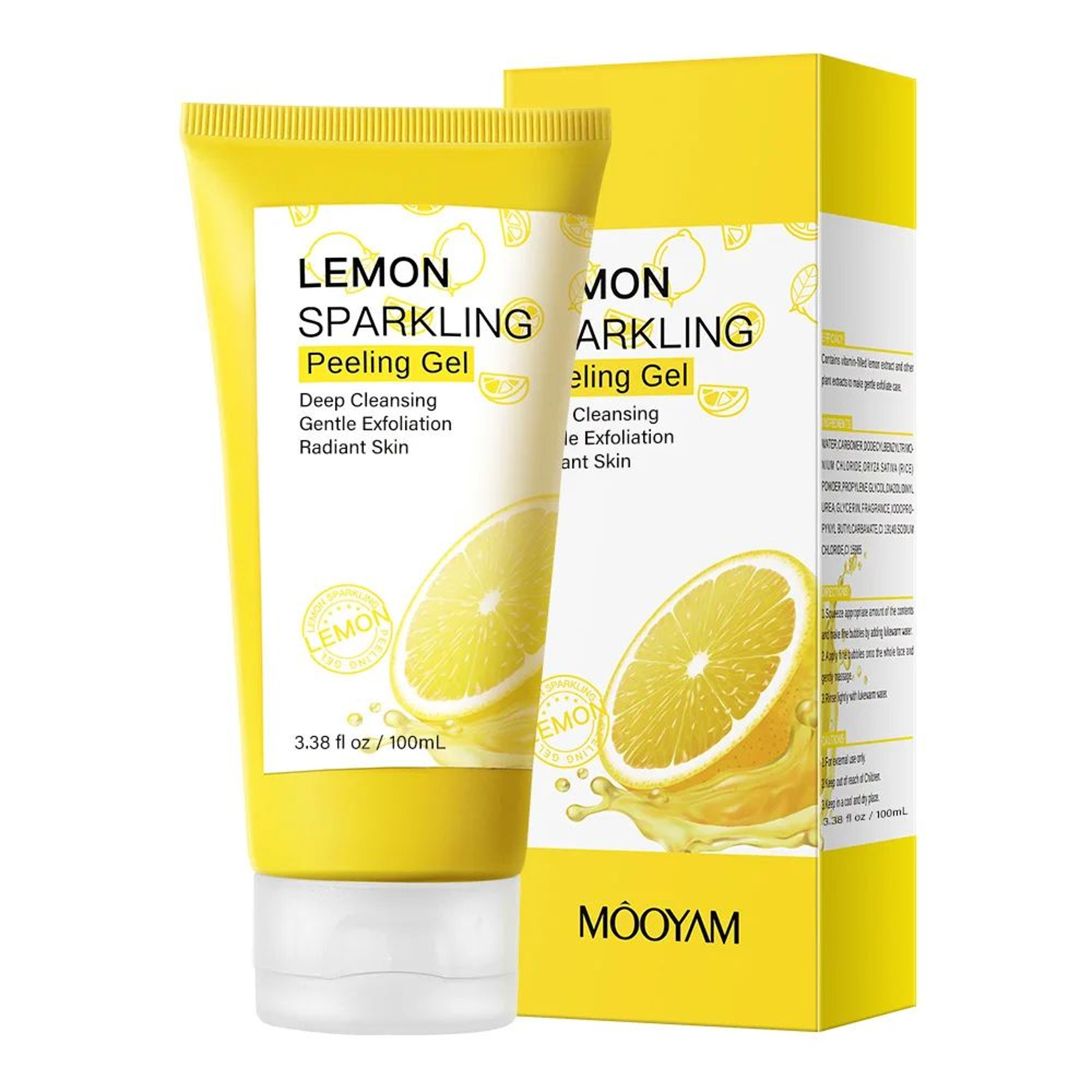 Lemon Sparkling Peeling Gel Face Exfoliator  Brightening Dead Skin Remover For Smooth Clear Skin 5