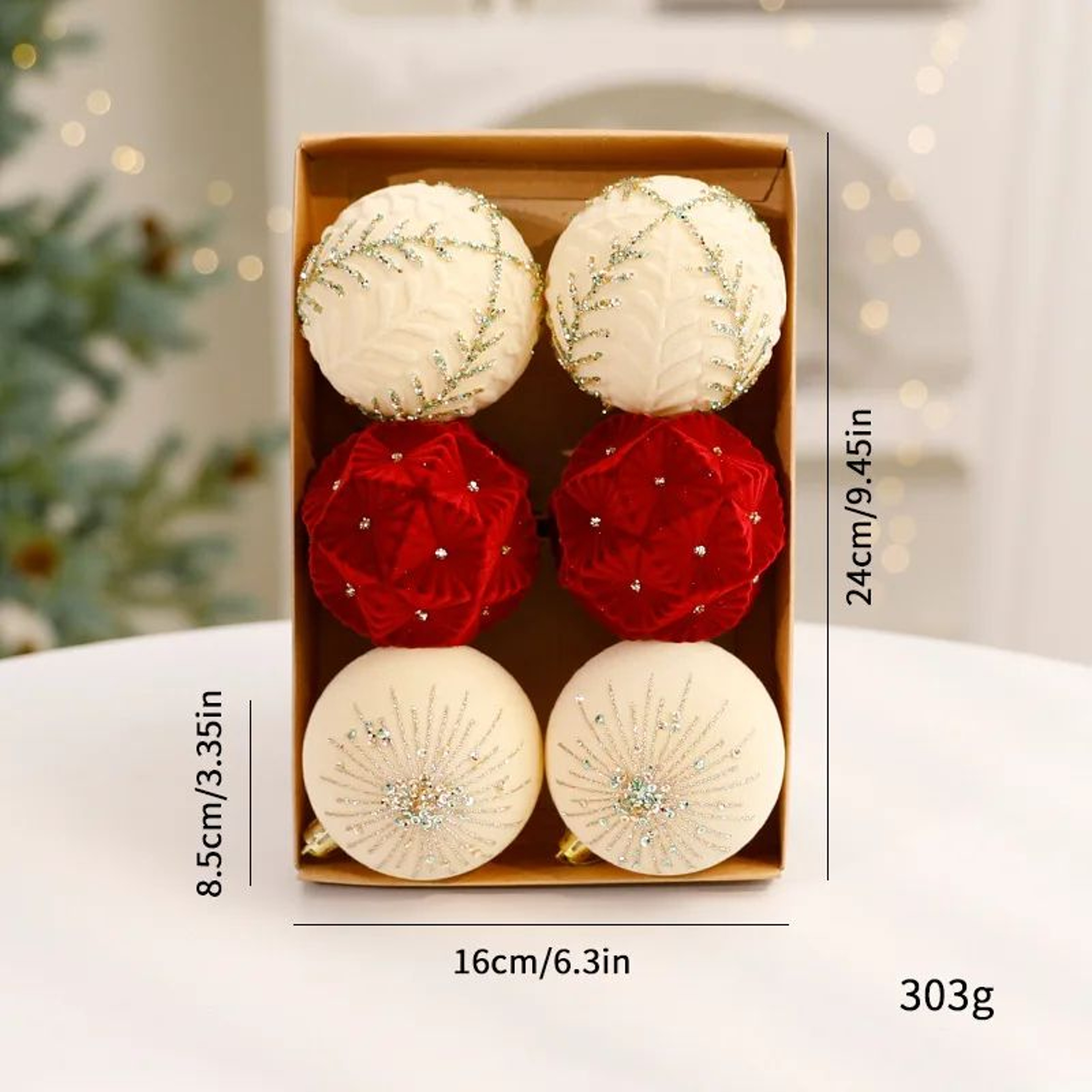 Premium Flocked Christmas Ball Ornaments  Elegant Christmas Tree Decorations  Window Display Orname 7