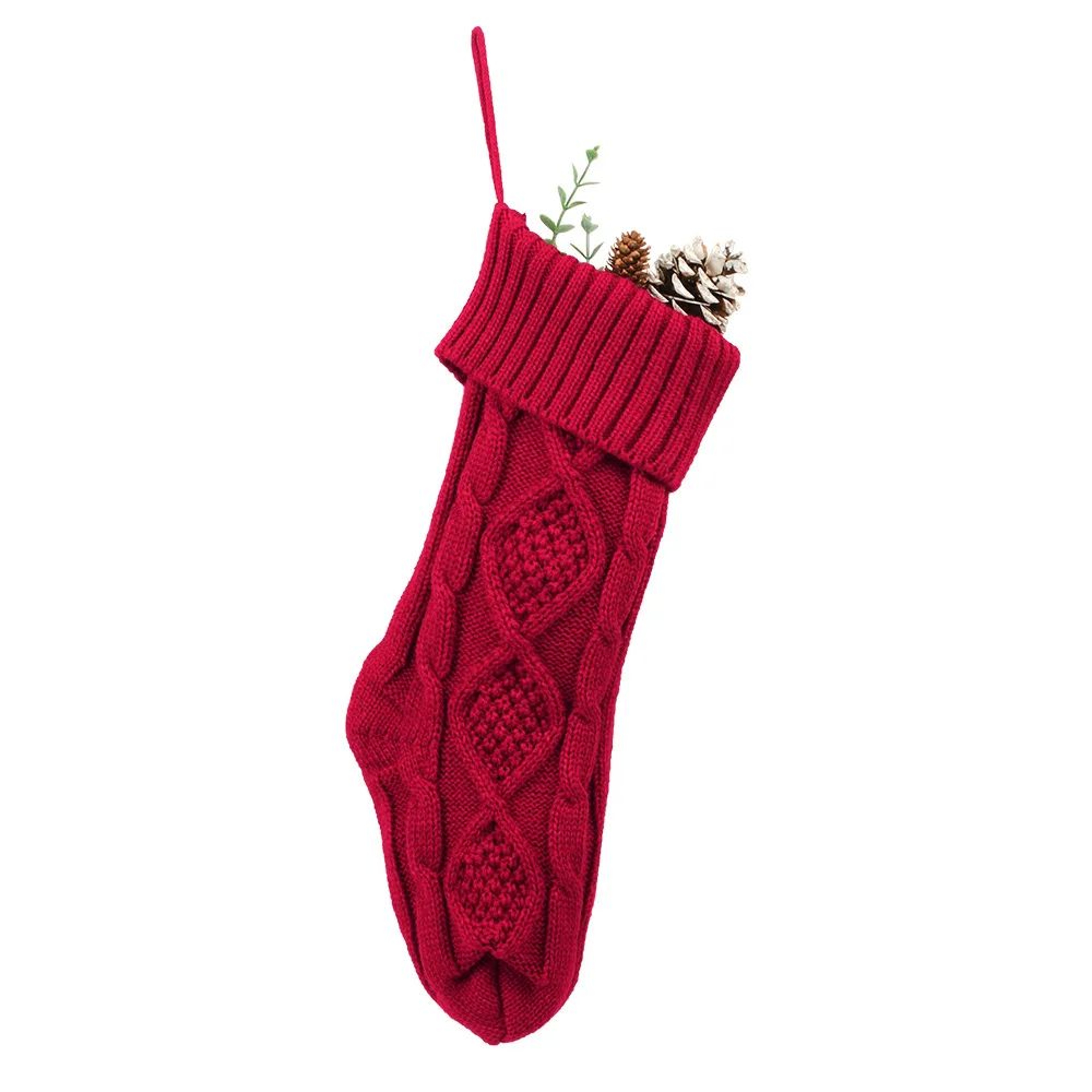 Cozy Large Knitted Christmas Stocking Gift Bag For Fireplace  Holiday Decor 6