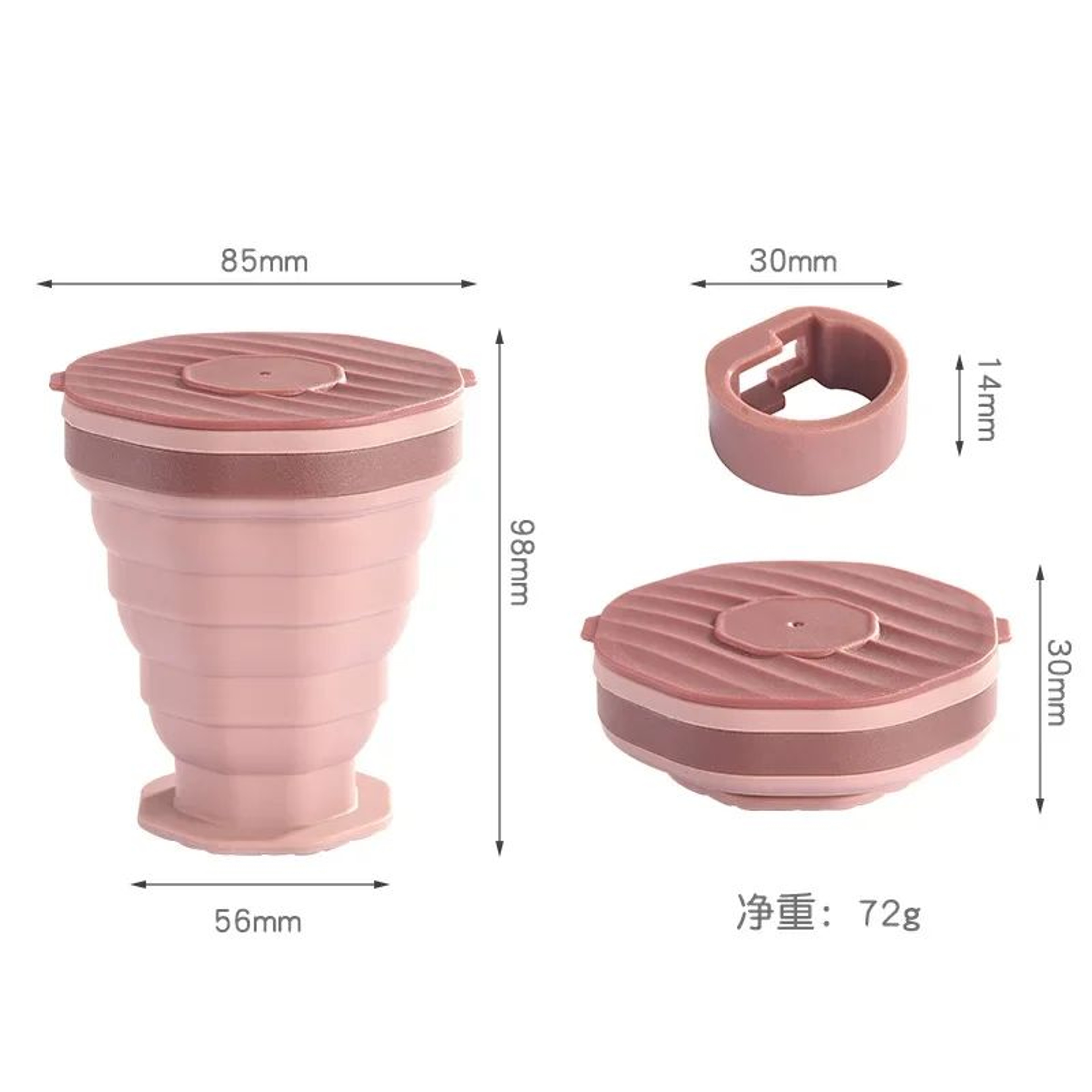 Collapsible Silicone Cup With Lid Foldable Travel Cup For Coffee Water  Mouthwash 5