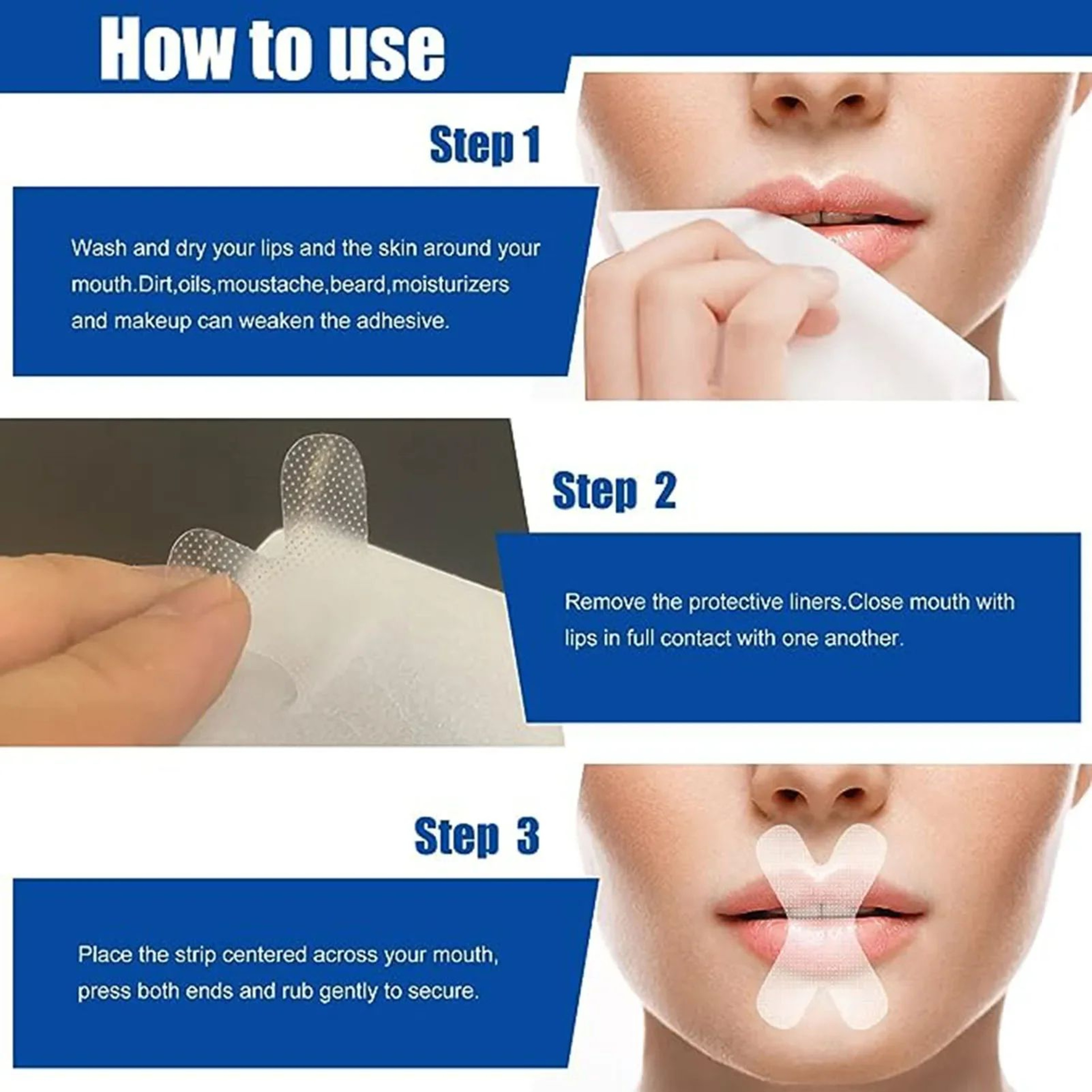 Transparent Sleep Mouth Tape For Snoring Relief Gentle Mouth Breathing Tape Strips 3