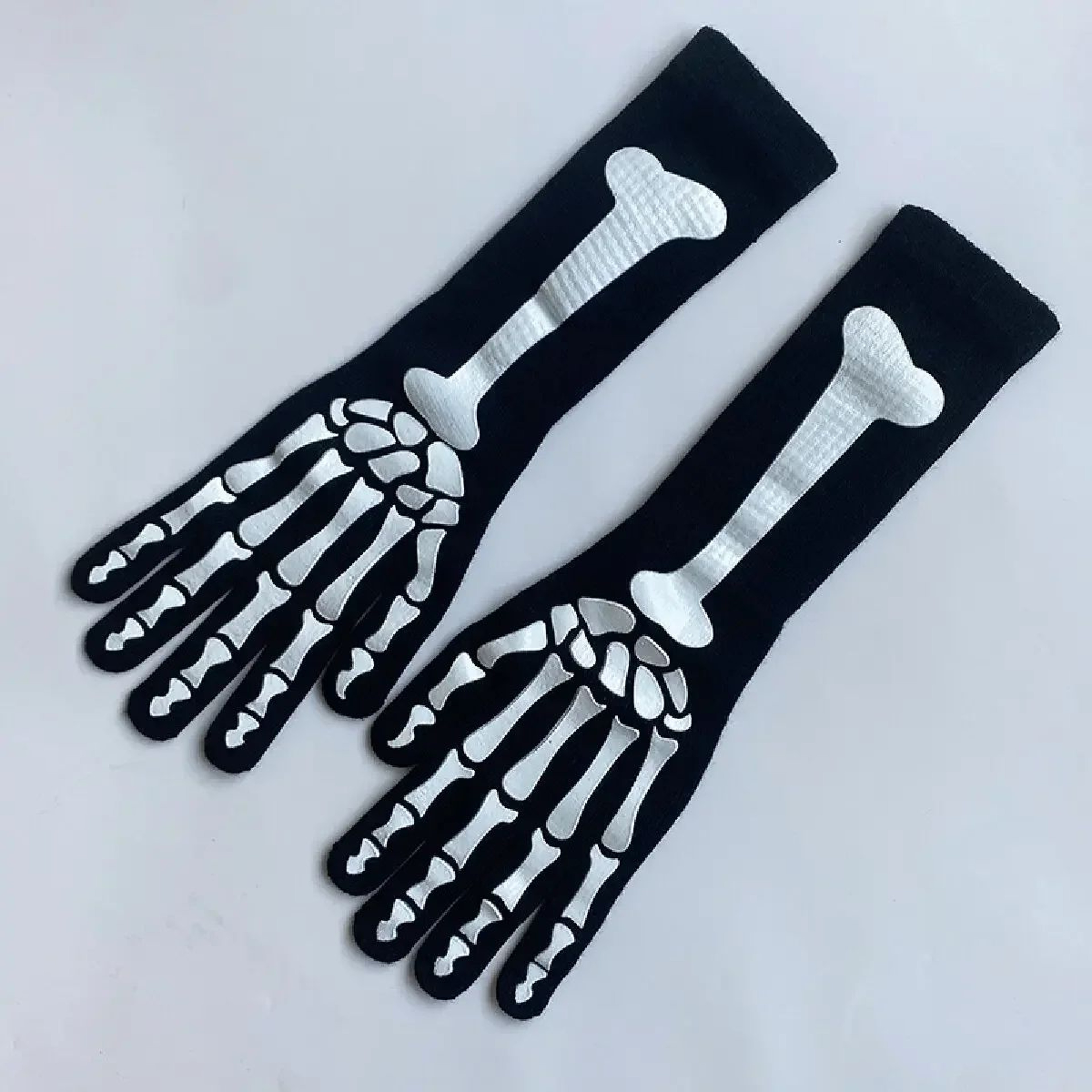 Long Skeleton Gloves For Halloween Costumes  Skeleton Hand Gloves For Cosplay Parties 2