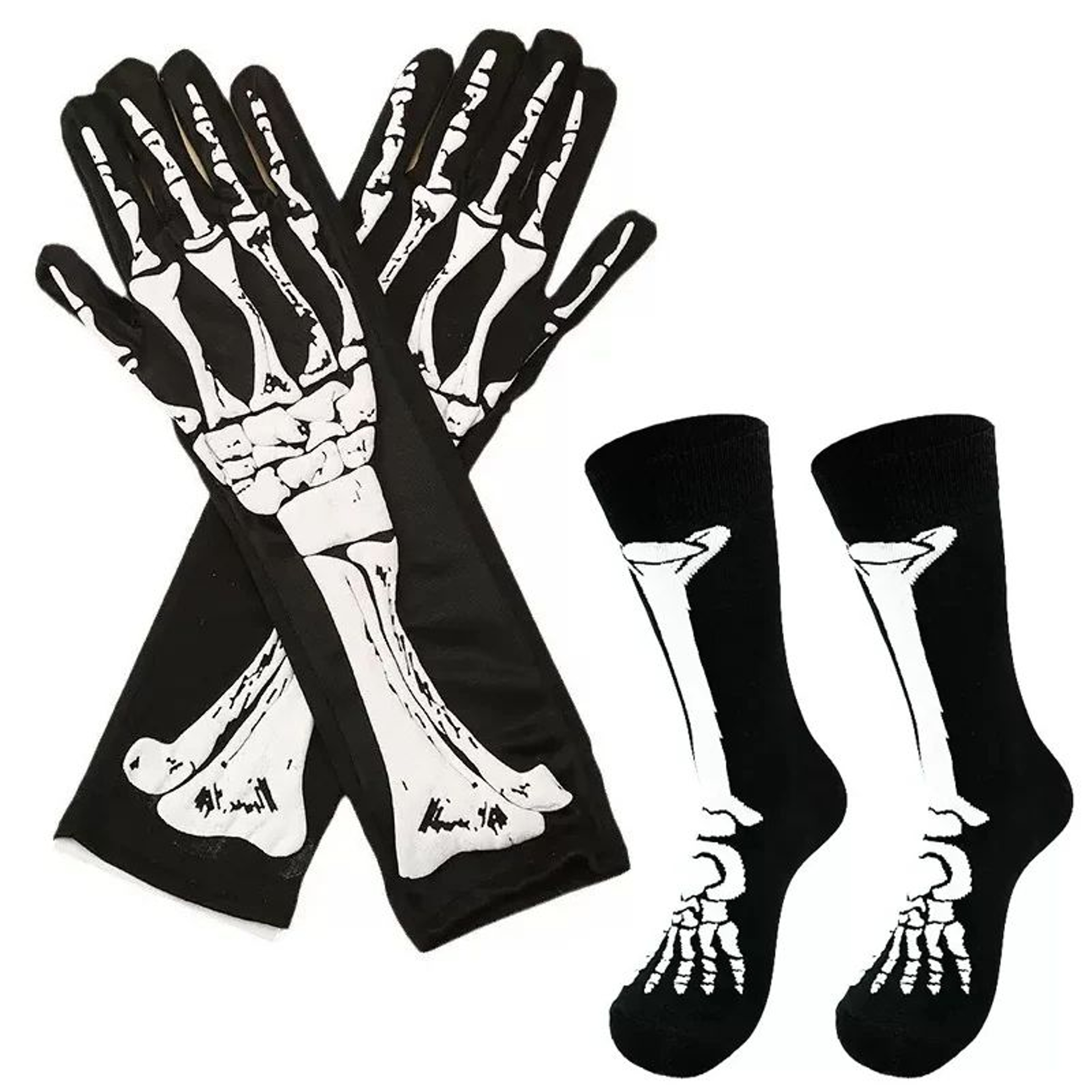 Long Skeleton Gloves For Halloween Costumes  Skeleton Hand Gloves For Cosplay Parties 8