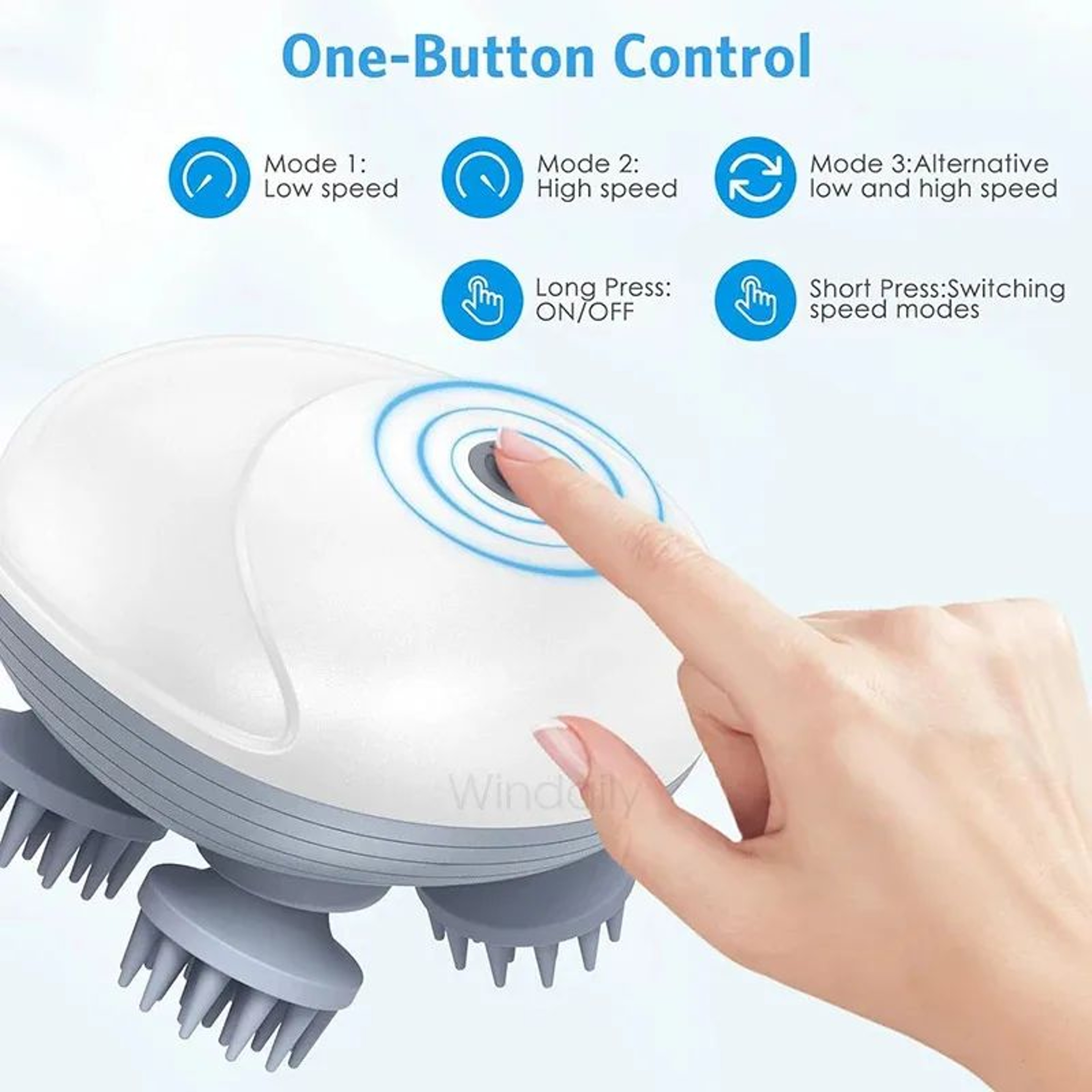Electric Scalp  Body Massager With Deep Kneading Nodes Cordless StressRelief Head Massager 4