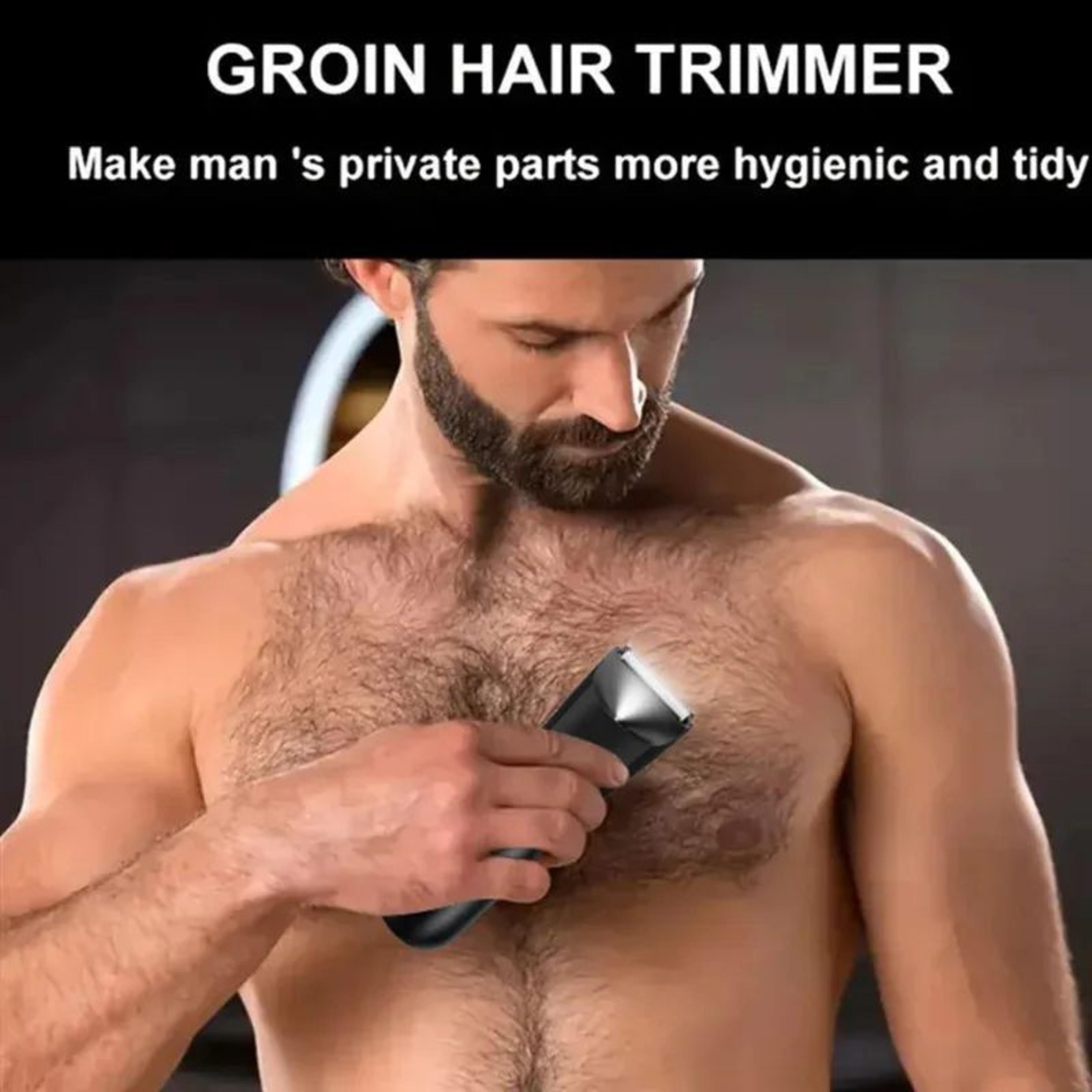 SmoothGuard Mens Groin  Body Hair Trimmer  WetDry Ceramic Blade Ball Trimmer With 2 Guards 0