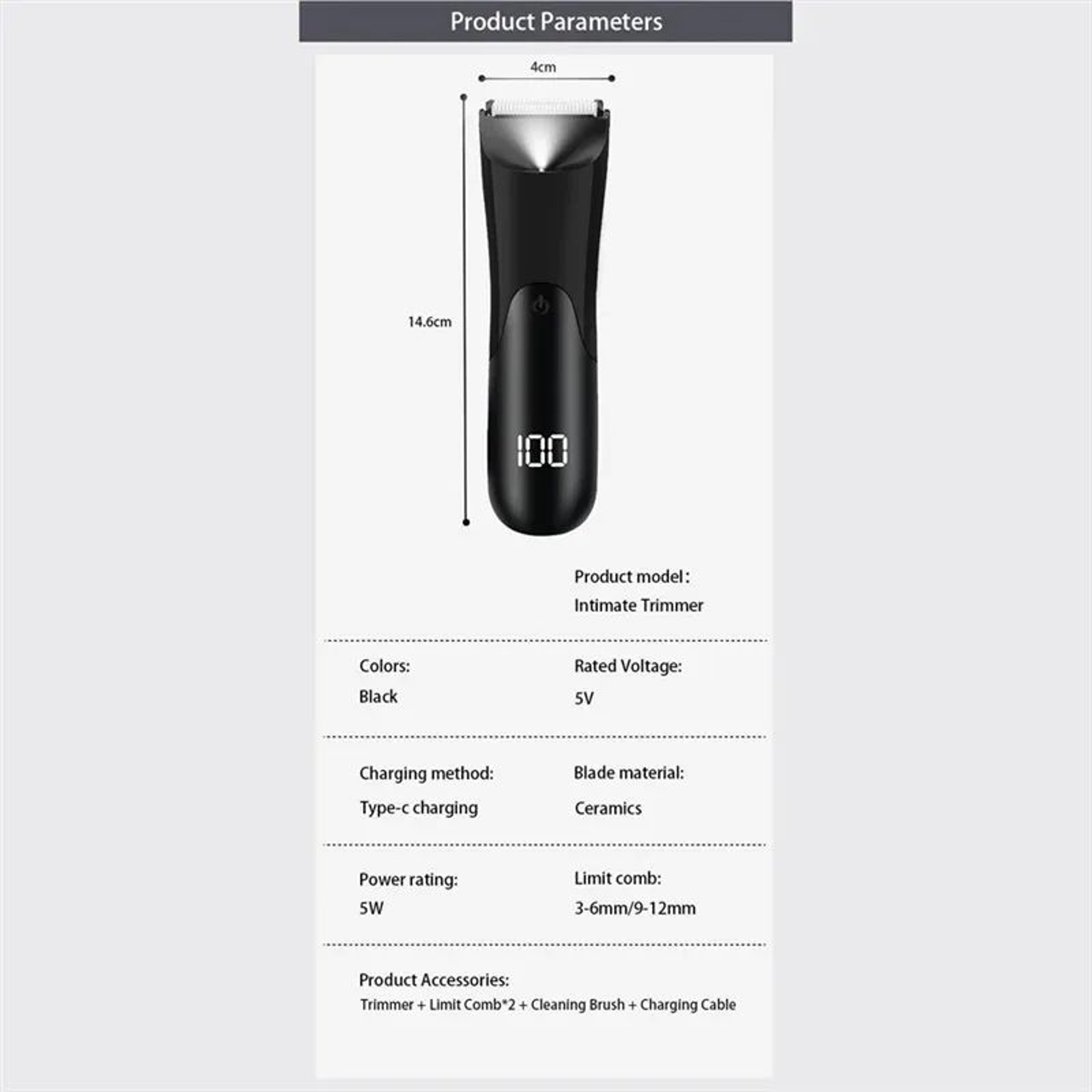 SmoothGuard Mens Groin  Body Hair Trimmer  WetDry Ceramic Blade Ball Trimmer With 2 Guards 4