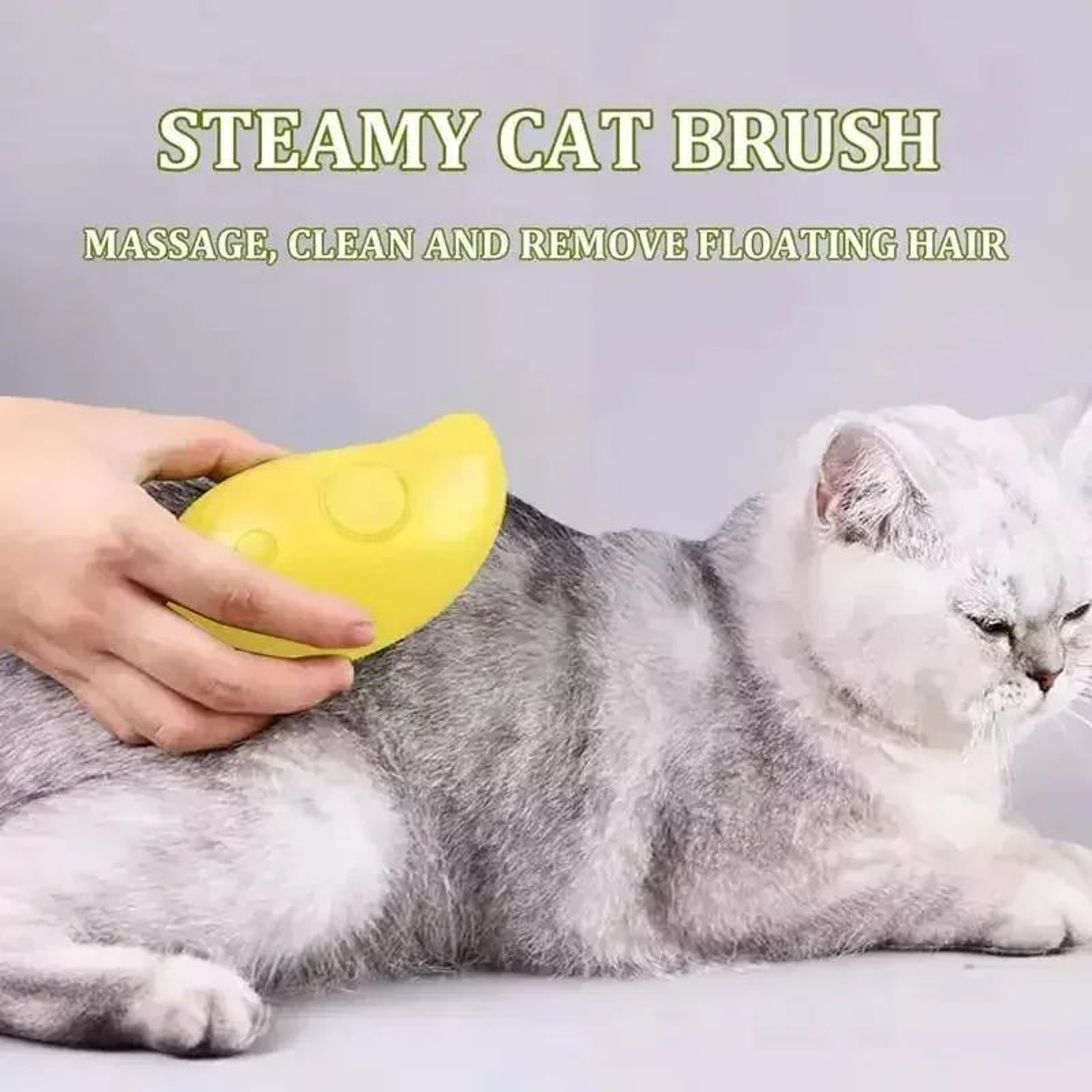 Steam Mist Cat Grooming Brush With Soft Silicone Bristles SelfCare Cat Steam Brush For Gentle Shedd 1