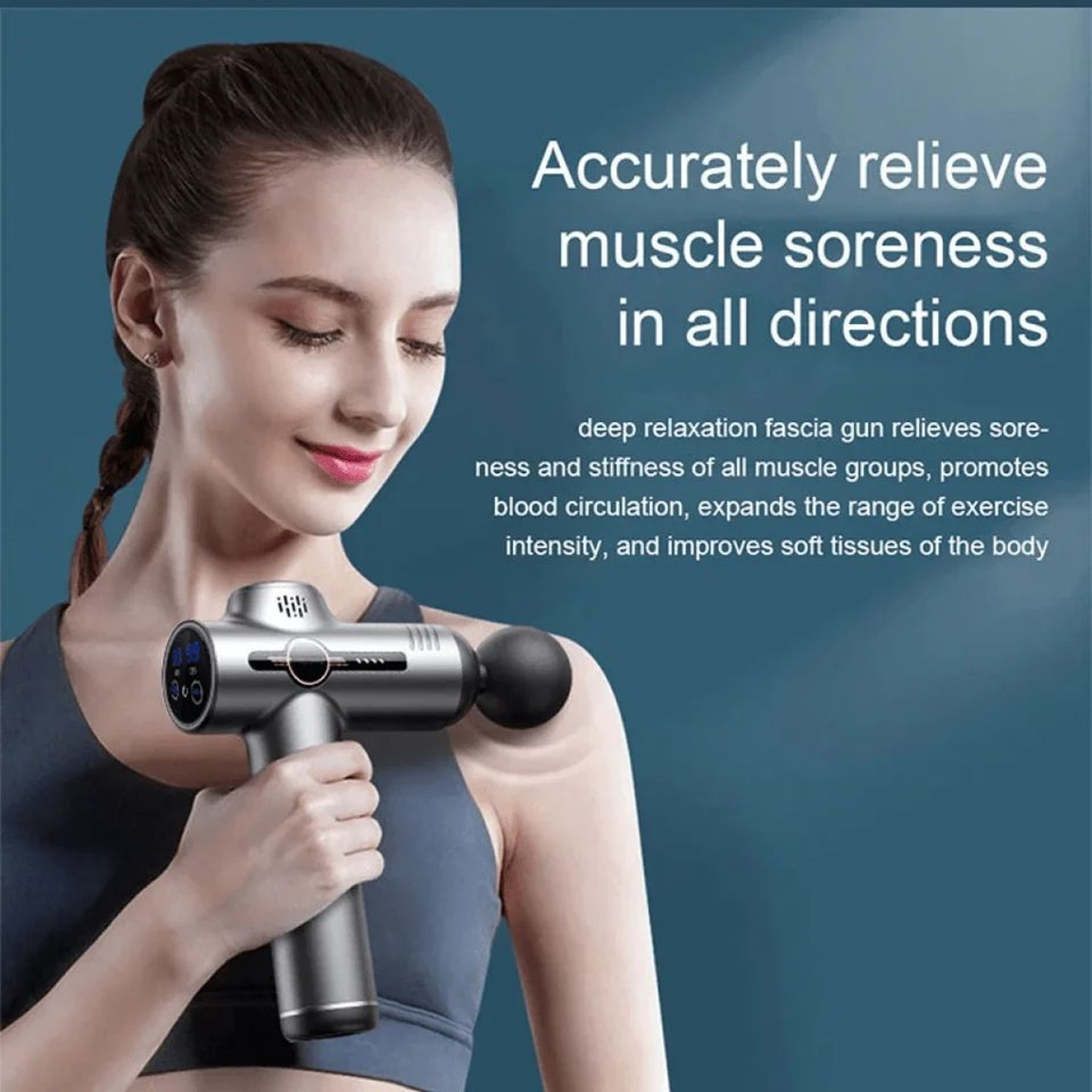 Portable Fascia Massage Gun  Deep Tissue Massager For Fast Muscle Relaxation 1 Head 1