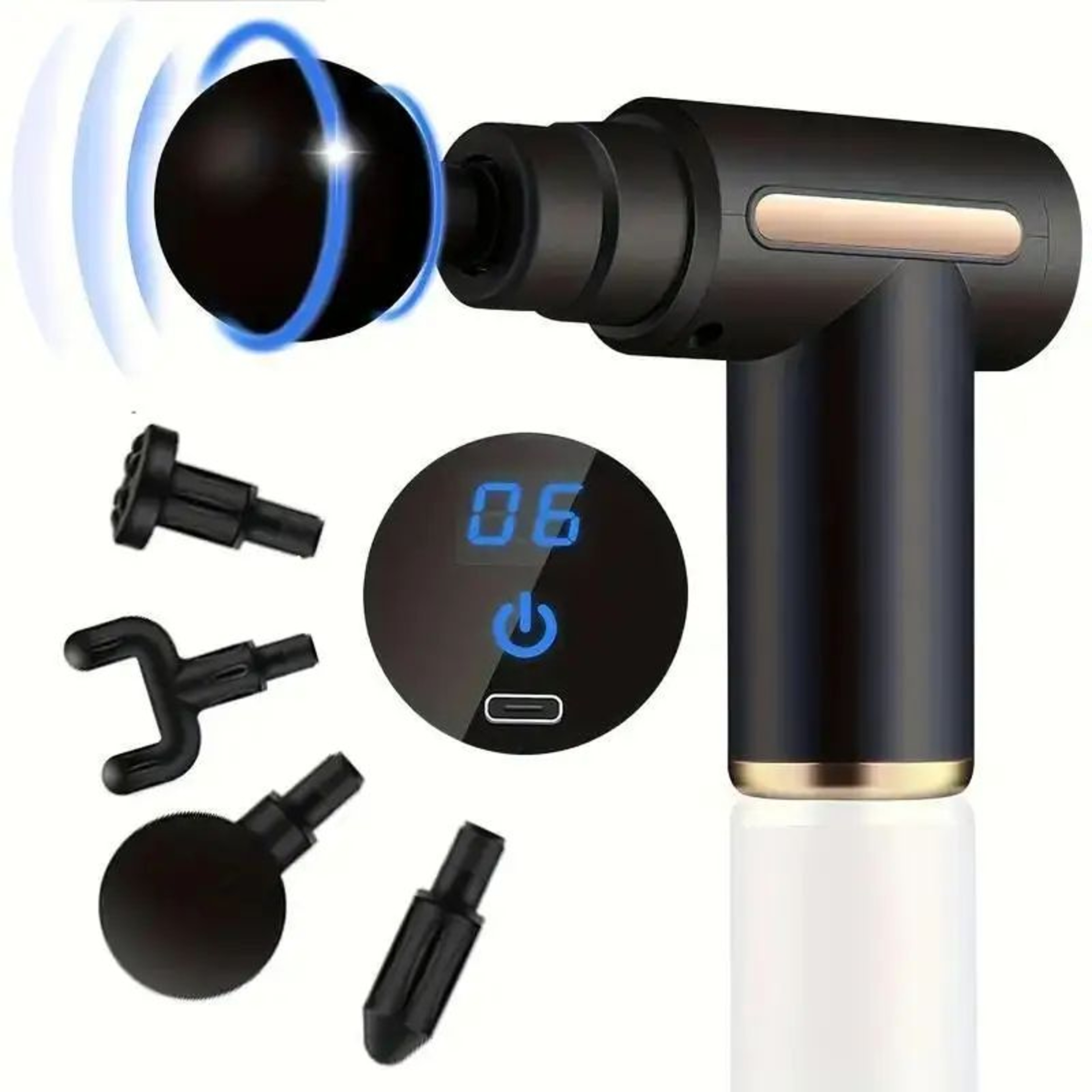 Portable Fascia Massage Gun  Deep Tissue Massager For Fast Muscle Relaxation 1 Head 5