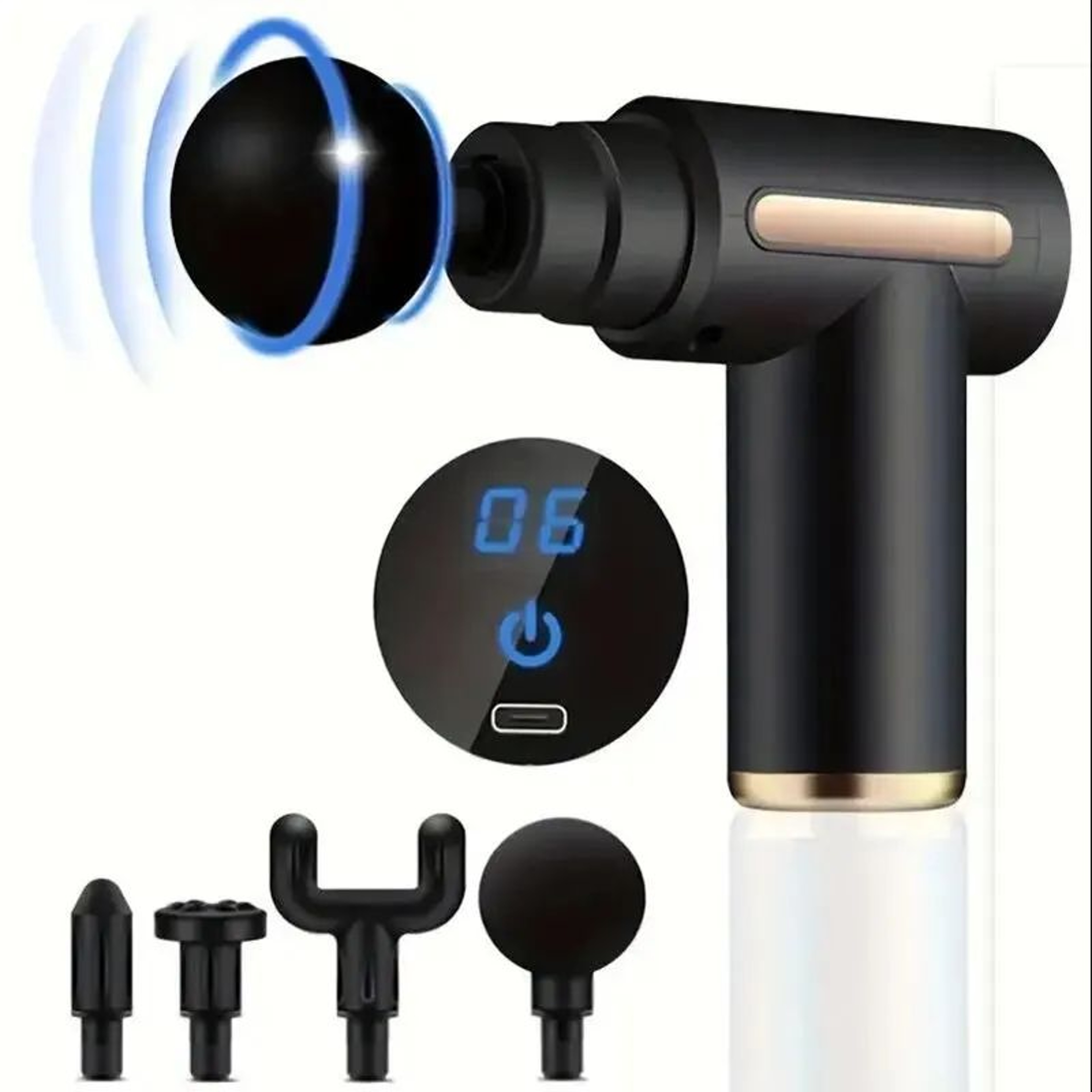 Portable Fascia Massage Gun  Deep Tissue Massager For Fast Muscle Relaxation 1 Head 7