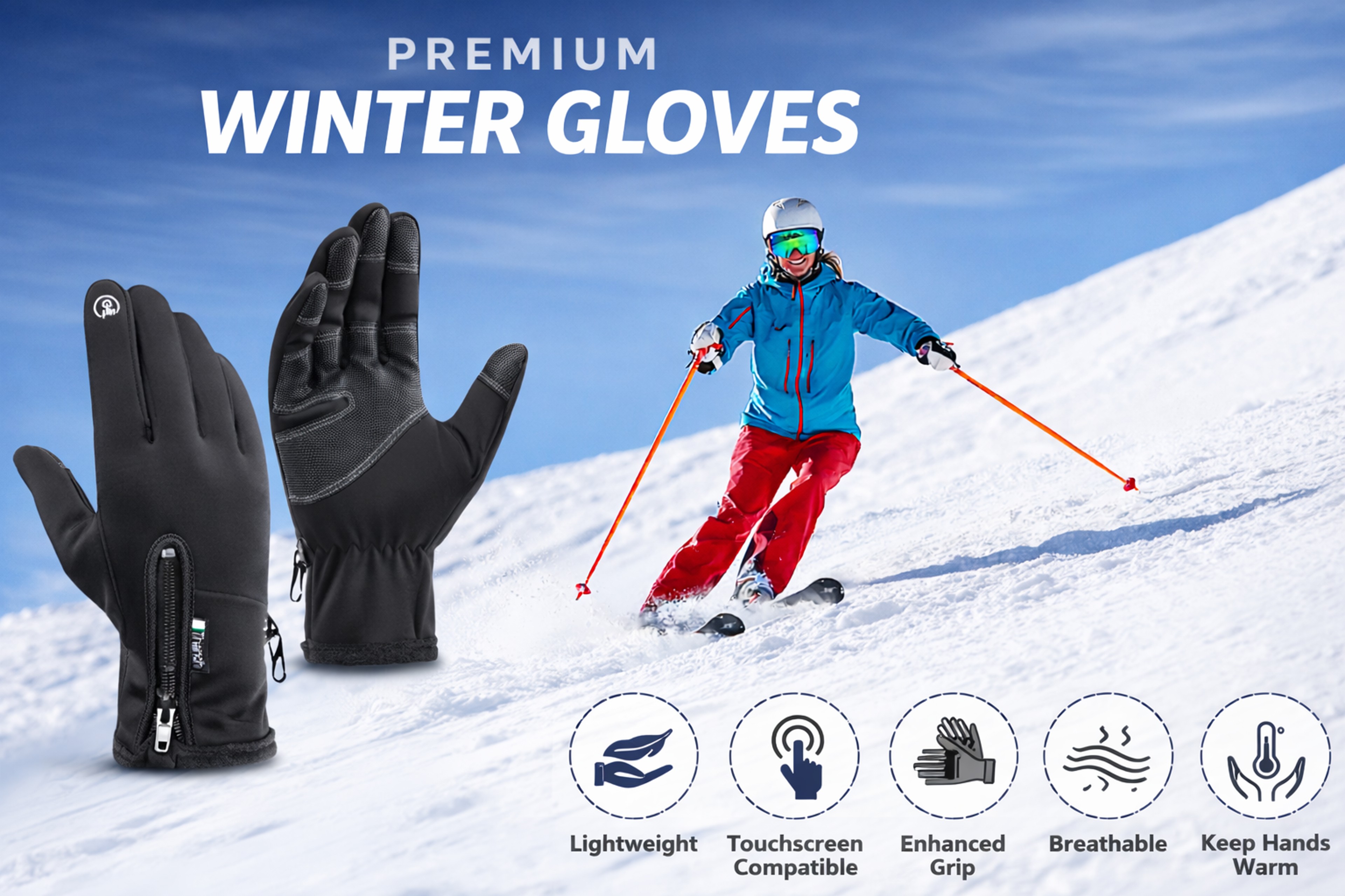 ArcticRide Waterproof Winter Gloves for Men – Thermal Fleece, Touchscreen, Non-Slip Grip – view 23