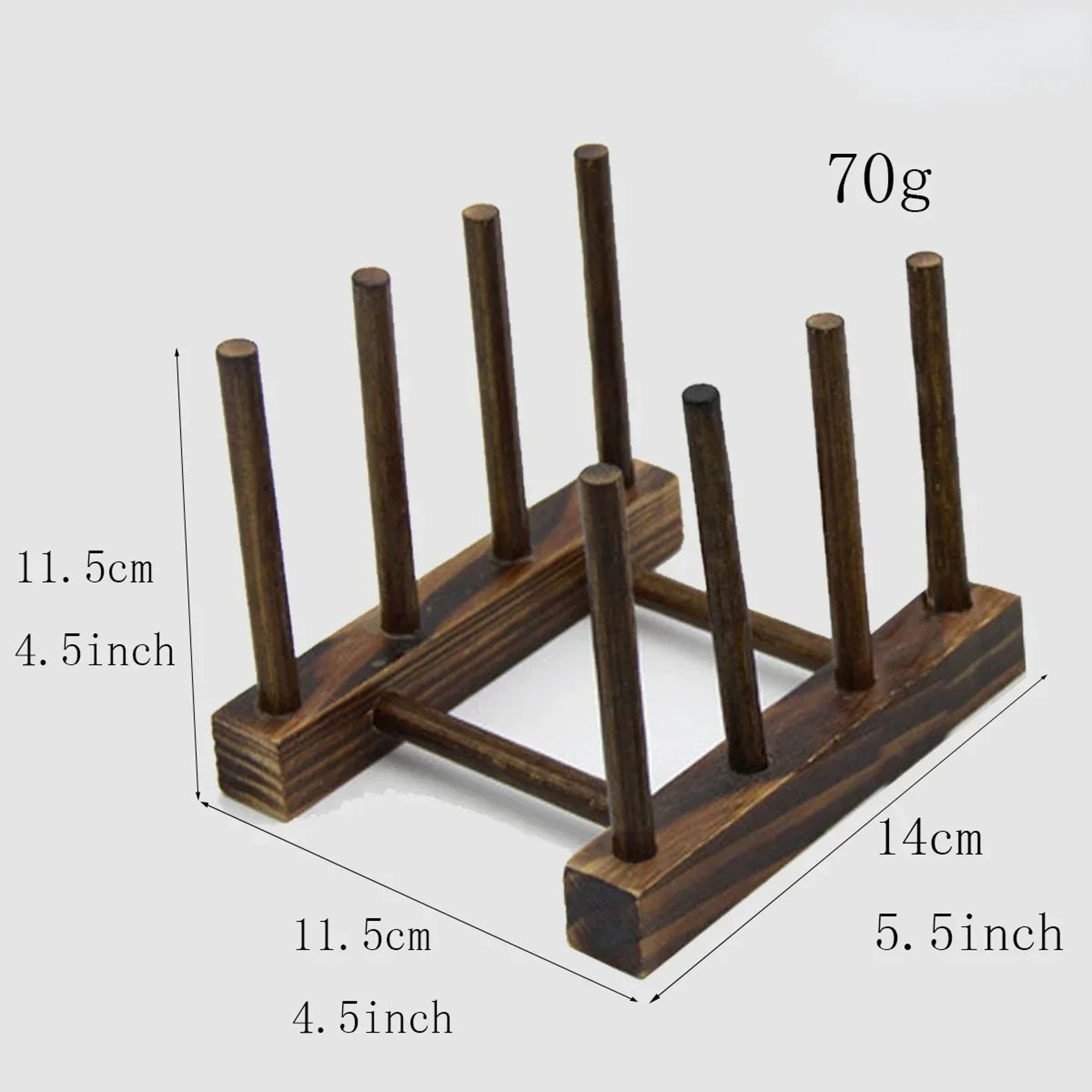 Bamboo Dish Drying Rack Organizer  Plate Drying Rack With Cup  Pan Lid Holder 7