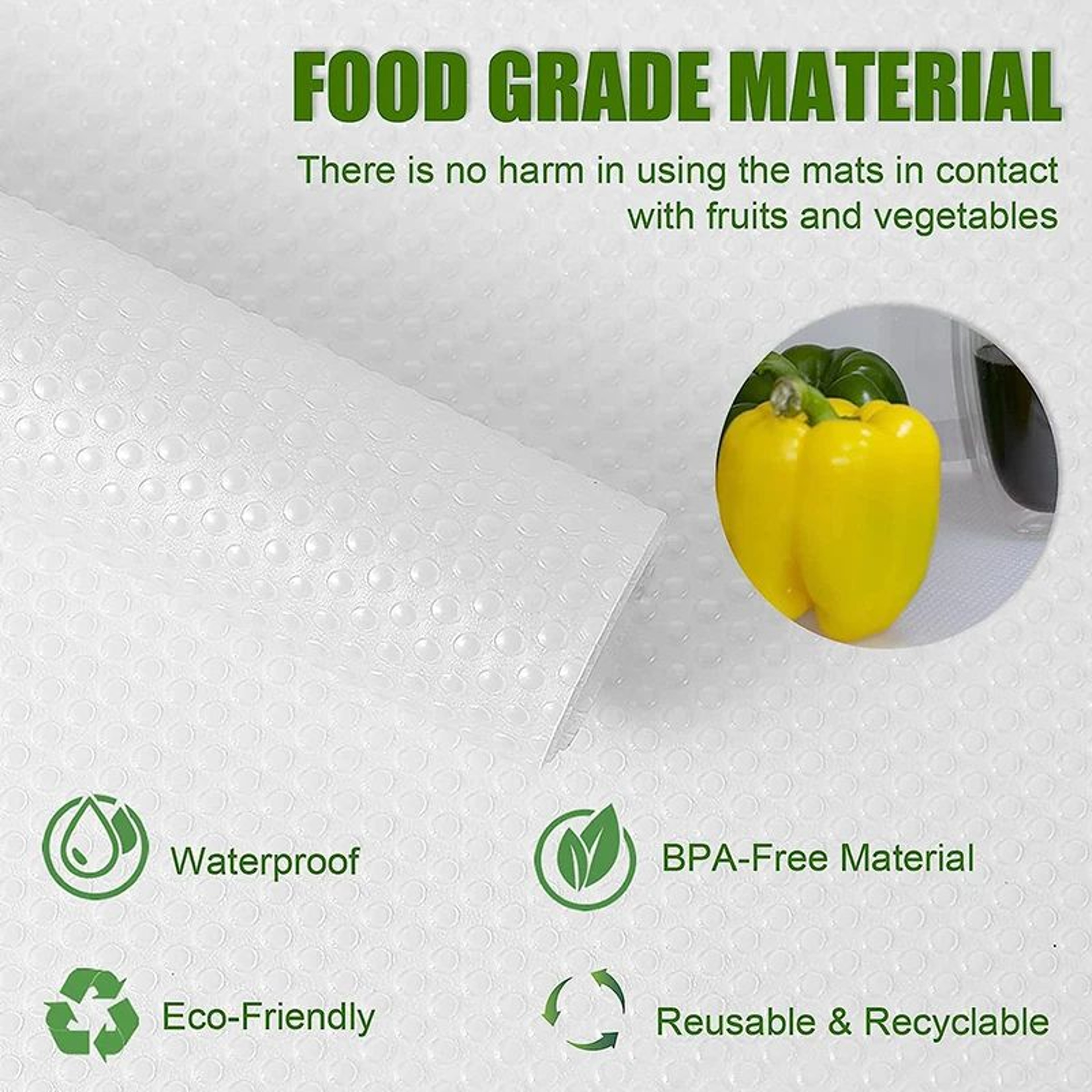 4PCS 177 X 118 In EVA Fridge Mats And Refrigerator Shelf Liners Washable Waterproof CuttoFit 1