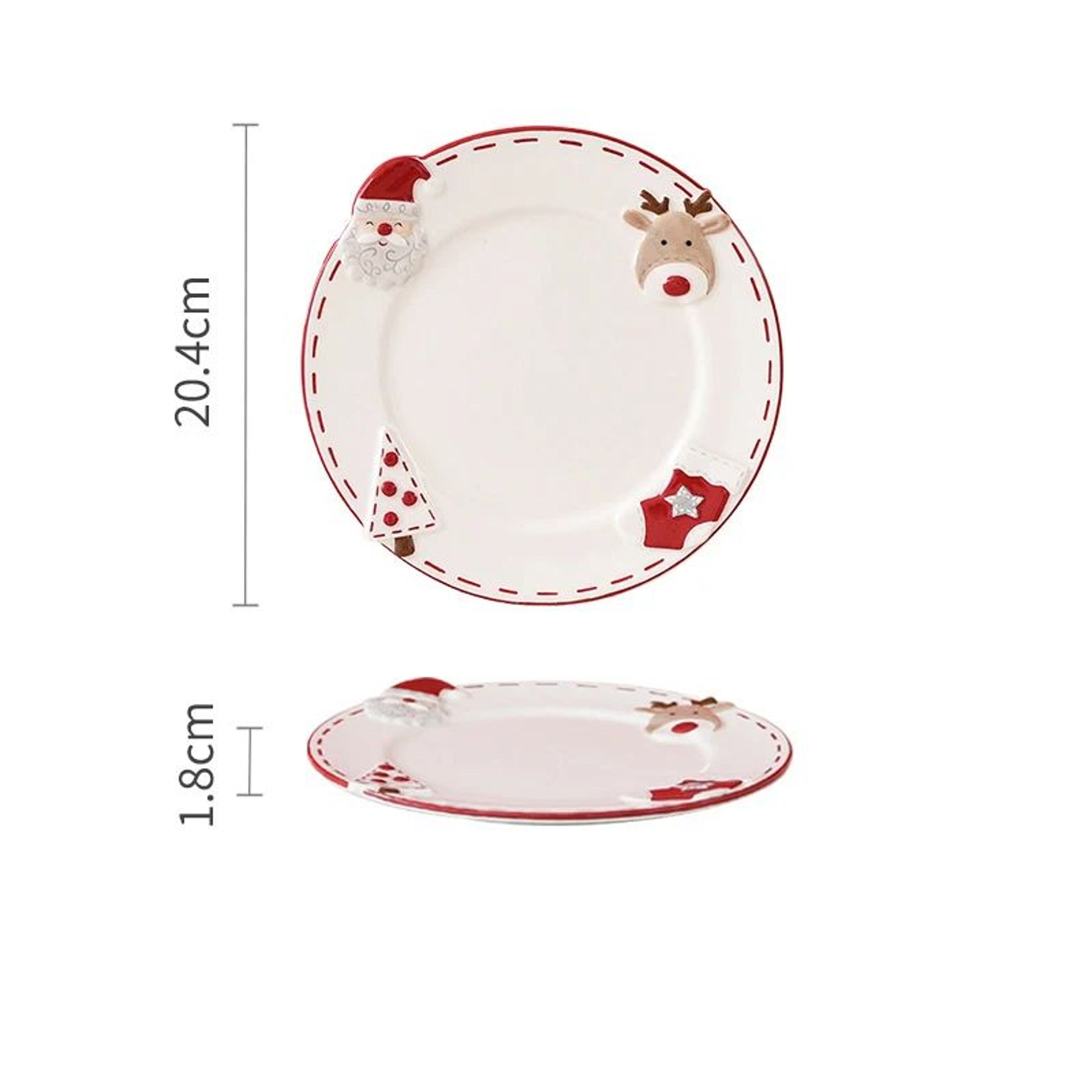 Santa Claus Christmas Ceramic Cookie Jar  Serving Plate Set  Holiday Tableware For Cookies Desserts 10