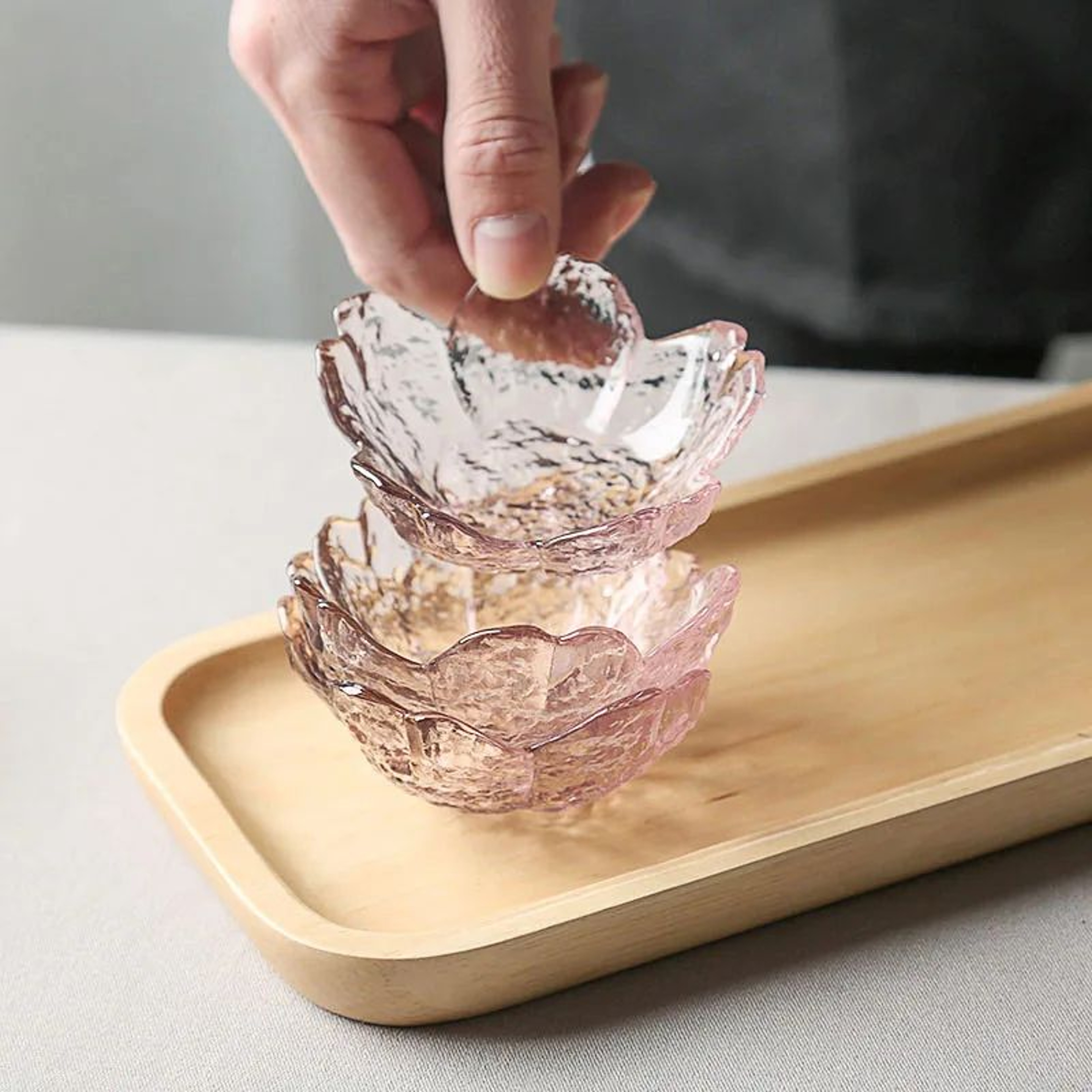 Japanese Sakura Glass Dipping Dish  Cherry Blossom Sauce Bowl For BBQ Hot Pot  Desserts 3