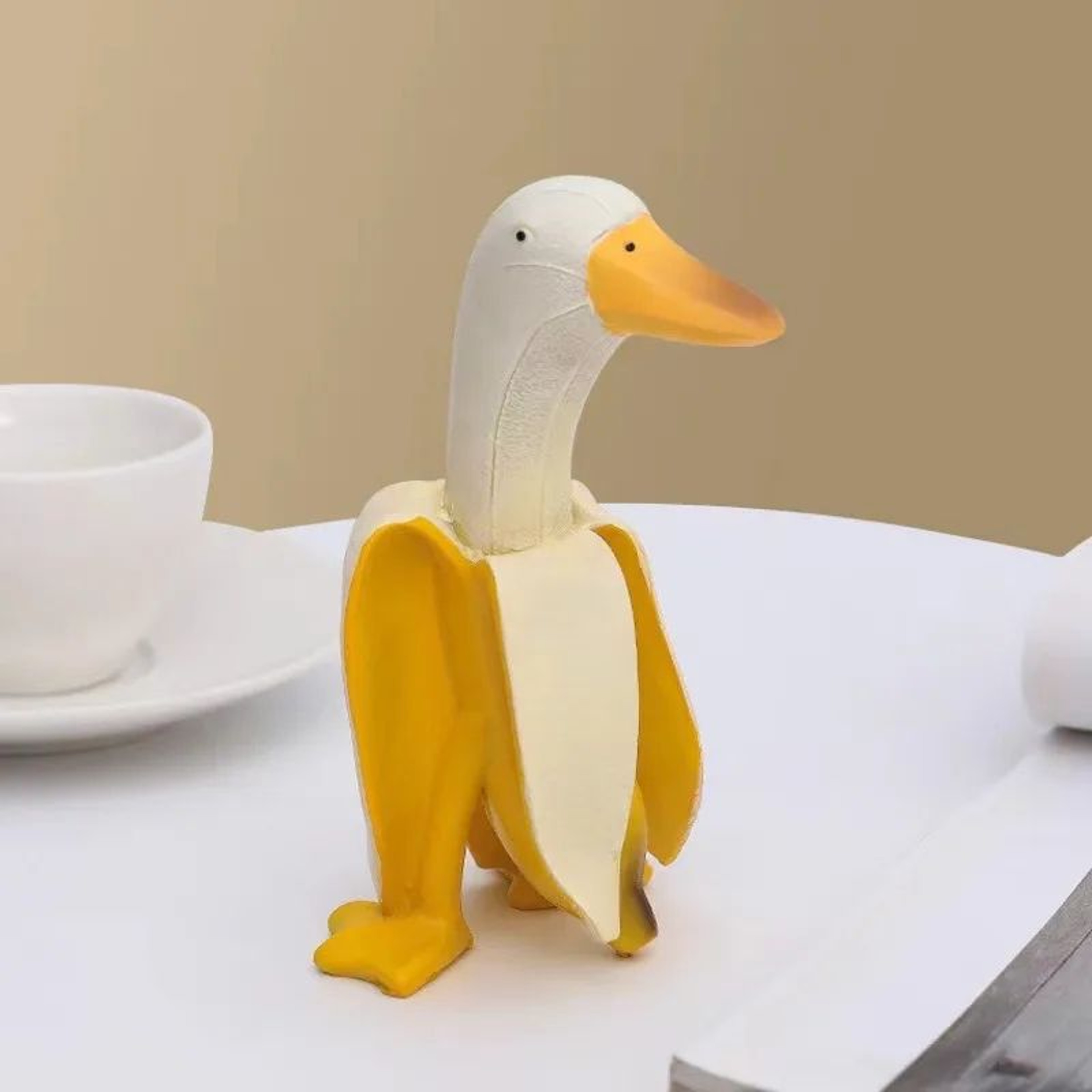 Peeled Banana Duck Figurine  Funny Peeled Banana Duck Desk  Shelf Decor 5