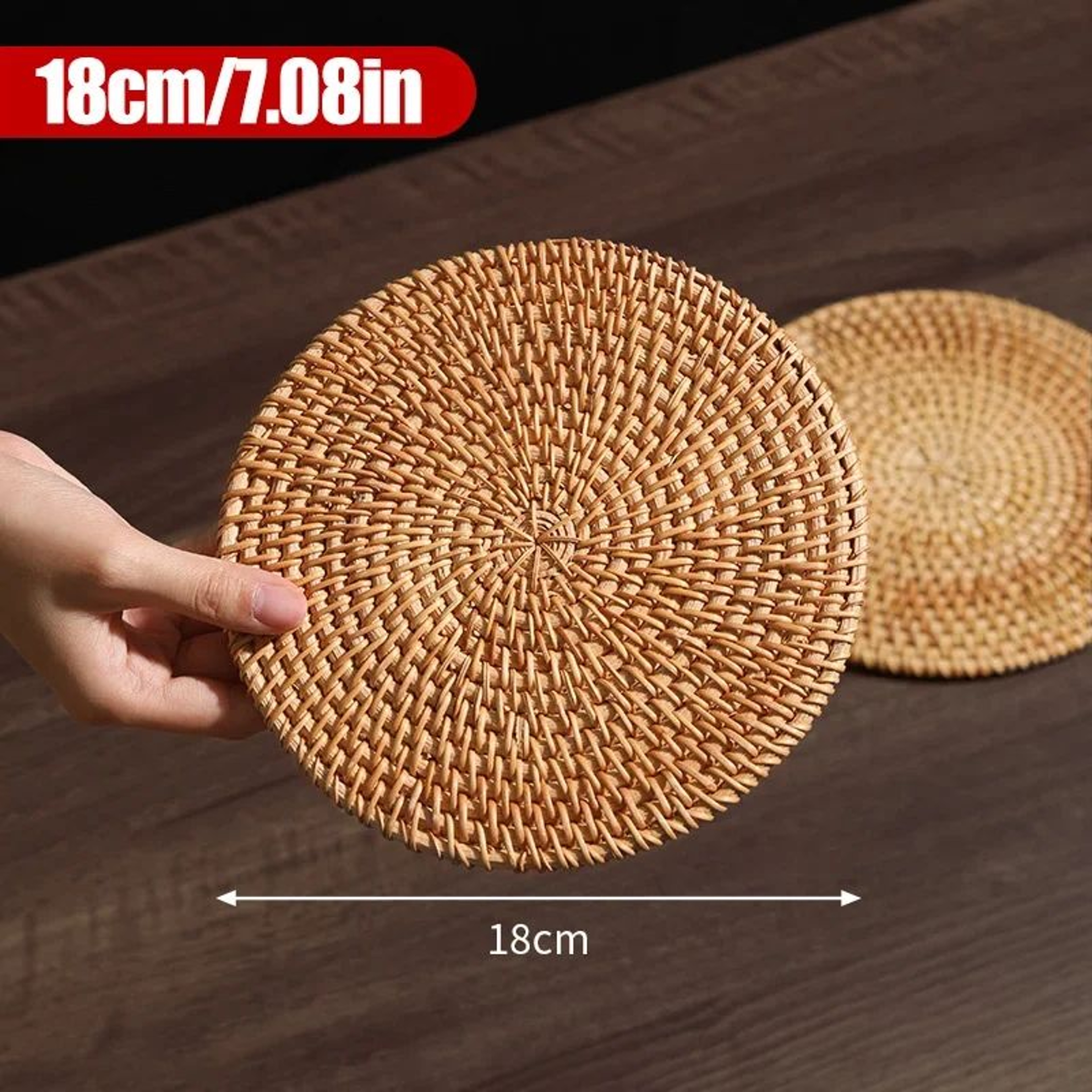 Handwoven Rattan Coaster  Heat Resistant Trivet Pad For Mugs And Hot Pots 9