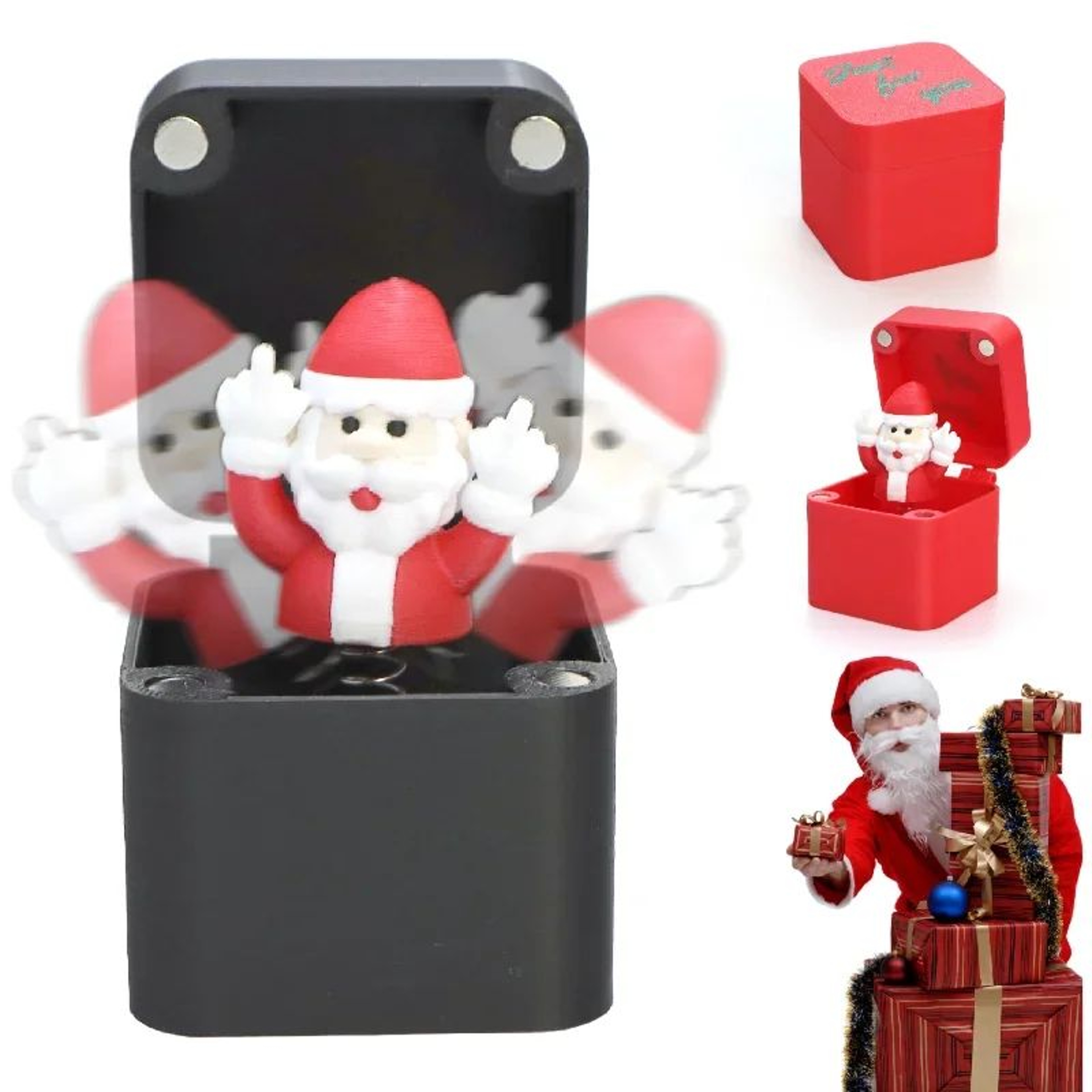 Holiday Surprise PopUp Prank Gift Boxes  Novelty Santa Snowman  Reindeer Pop Up Toy Gift Set 4