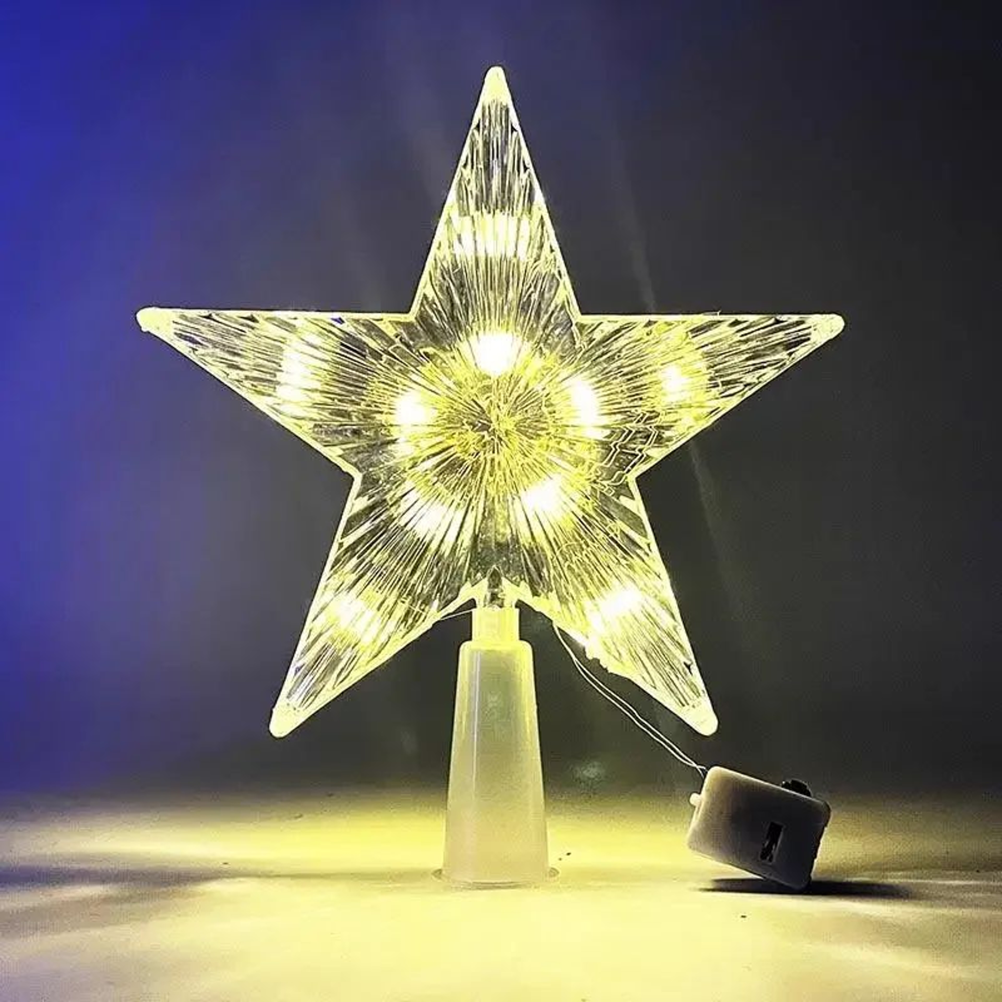 15cm LED Star Christmas Tree Ornament  Transparent LightUp Holiday Decoration 6