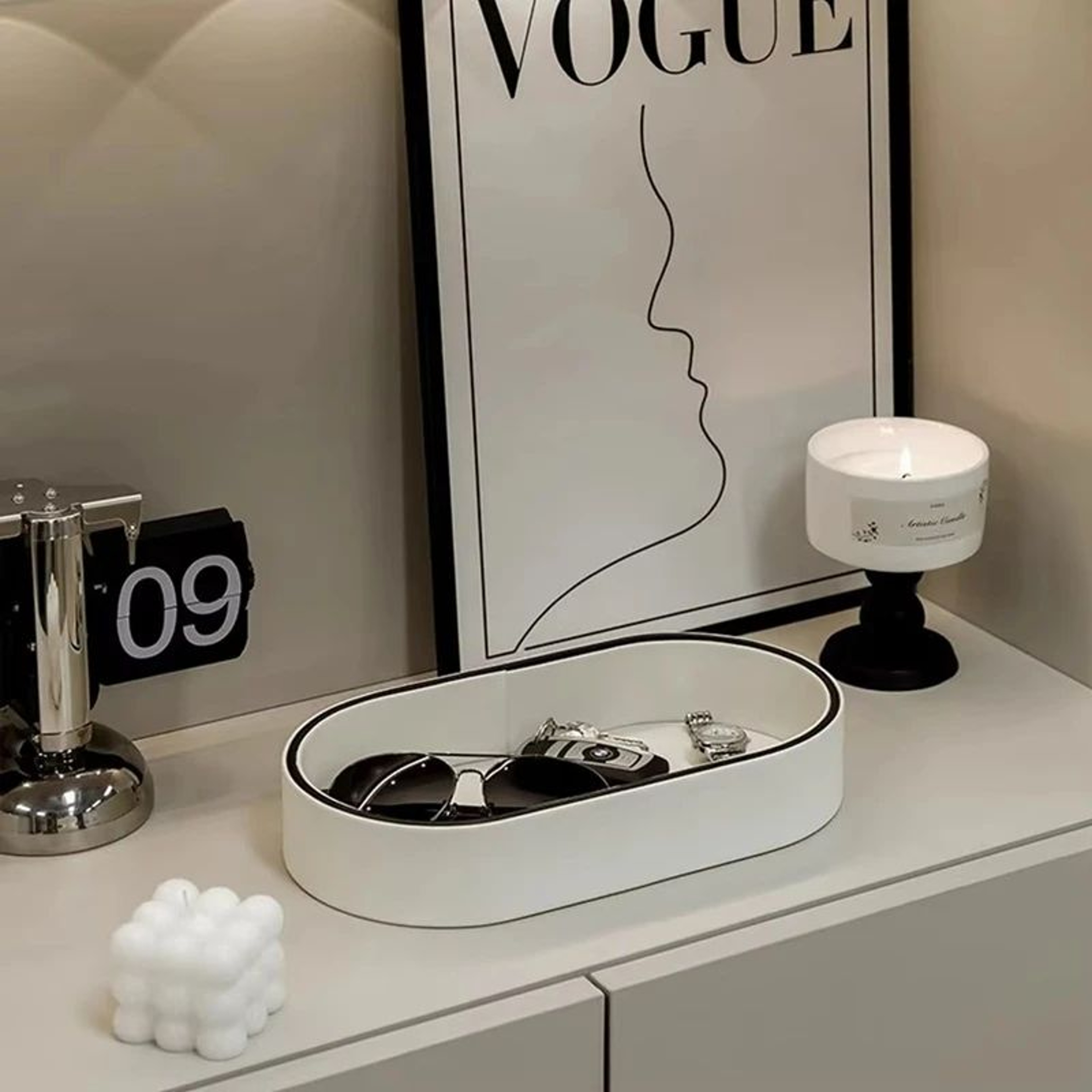 Elegant Nordic Desktop  Jewelry Organizer Tray  Stylish Storage For Cosmetics Keys  Sundries 2