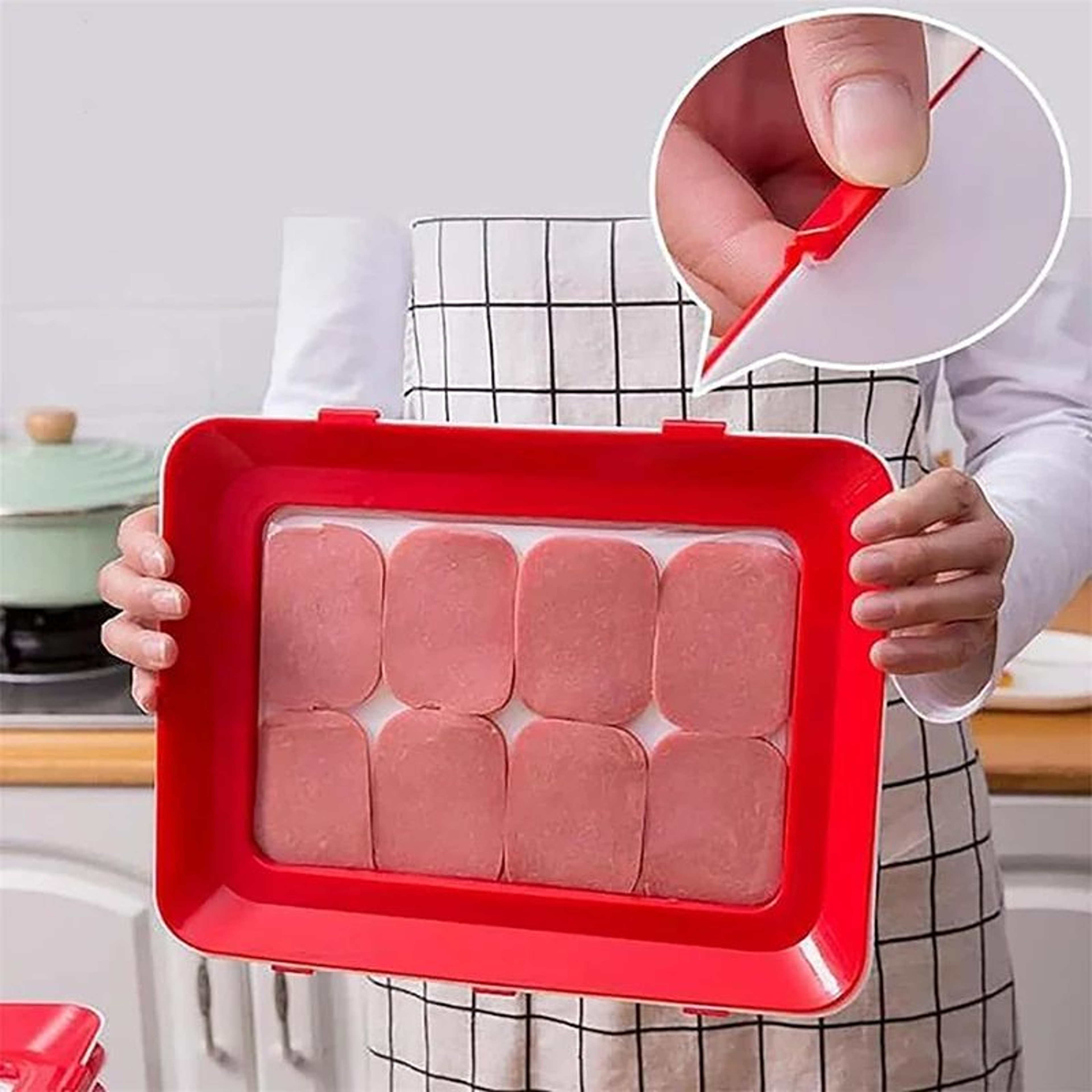 Stackable Food Preservation Tray Set  Reusable Refrigerator Storage Trays With VacuumStyle Stretch  1