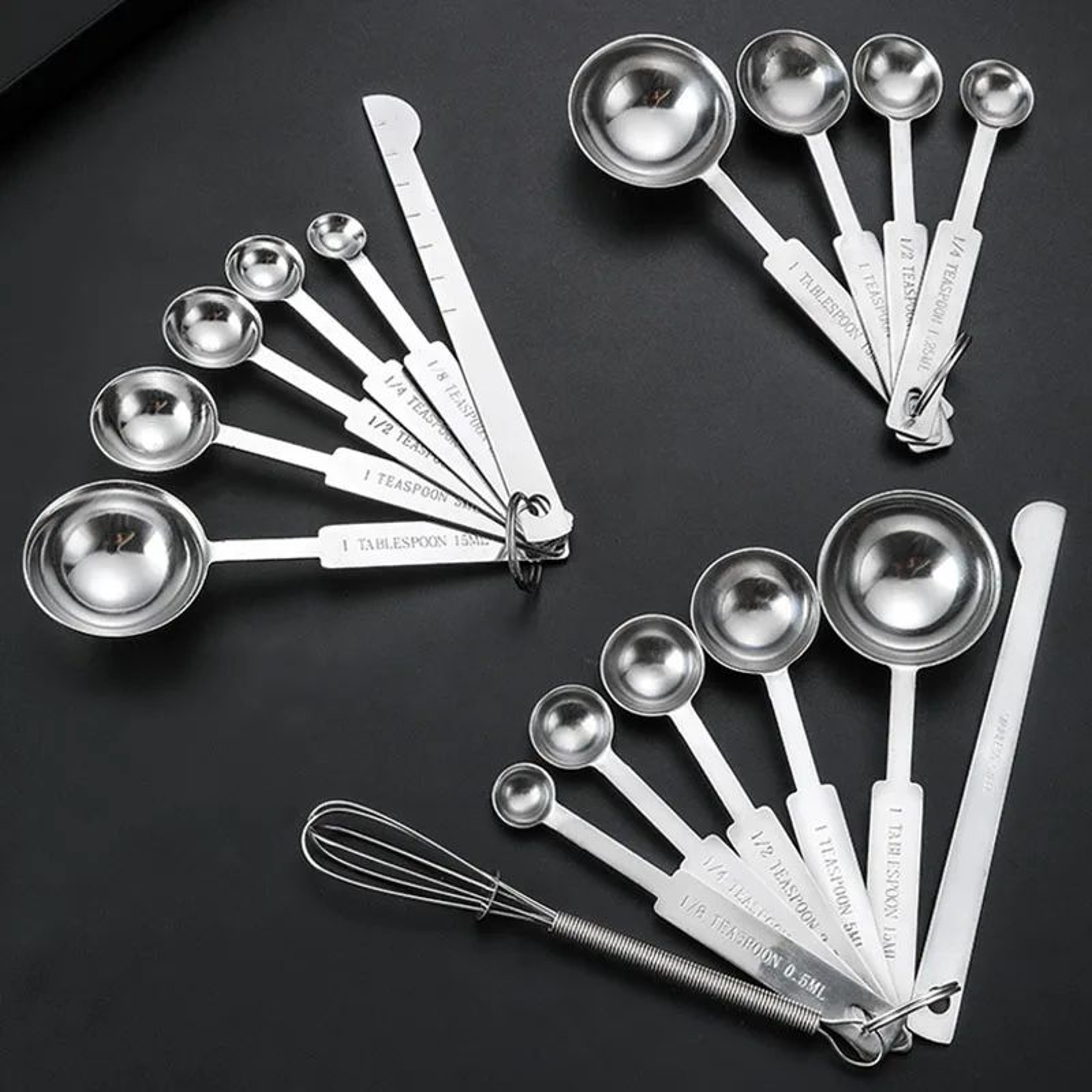 Deluxe Stackable Stainless Steel Measuring Cups And Spoons Set  Precise Kitchen Measuring Tools For 5
