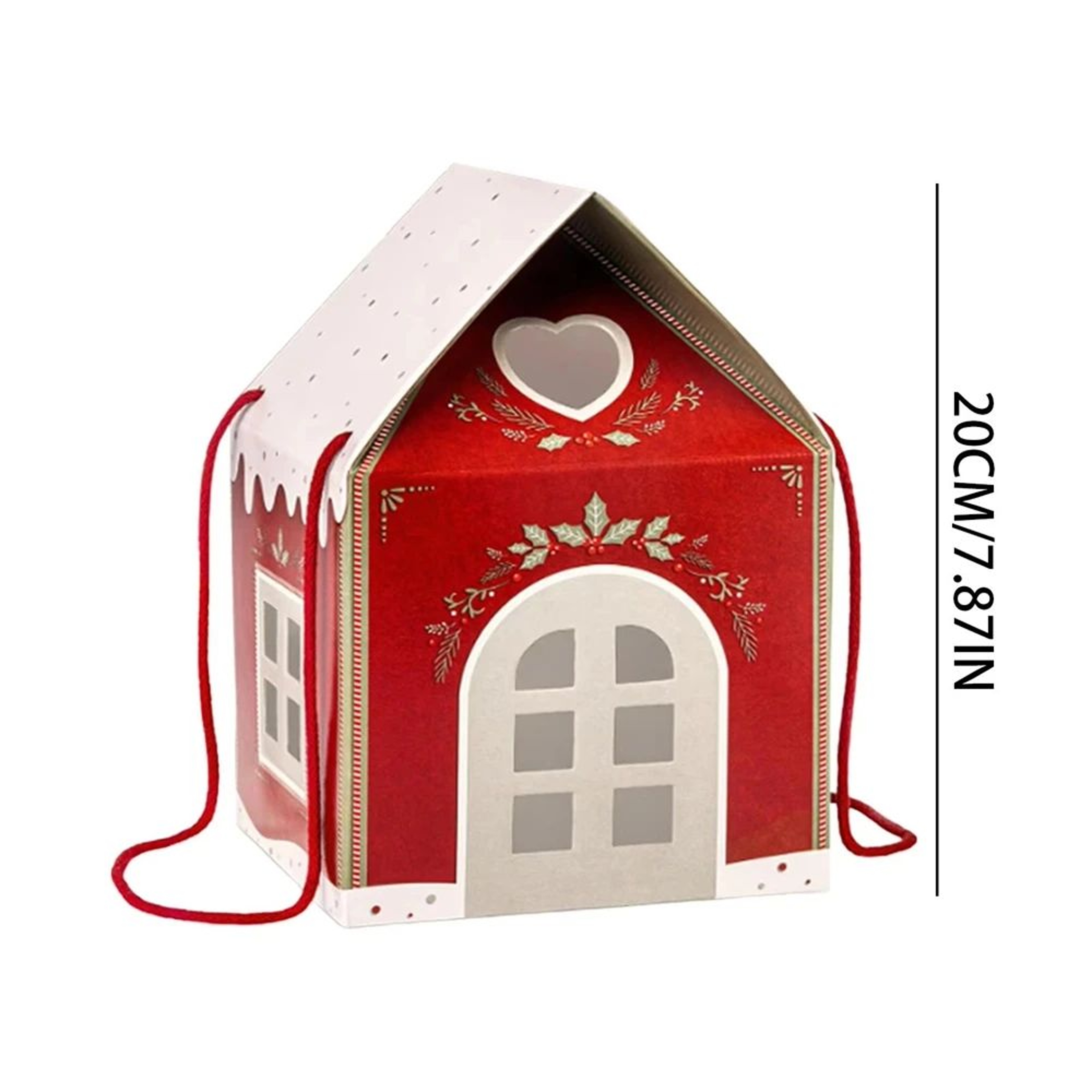 Kraft Paper HouseShaped Christmas Candy Boxes With Rope Handles Set Of 10 7