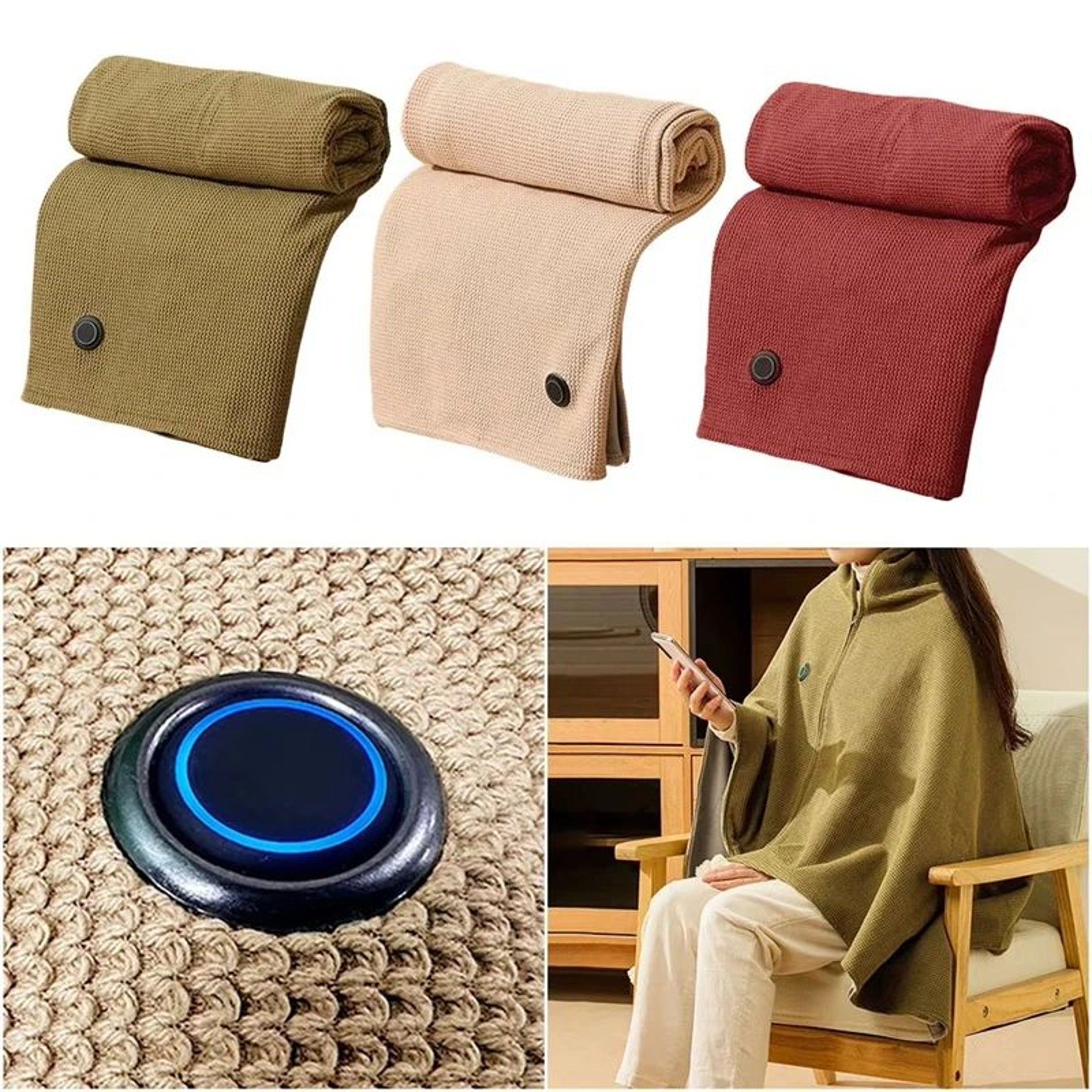 Wearable USB Heated Blanket Shawl With 3 Heat Levels  Cozy Office Wrap MachineWashable Warm Quilt 1