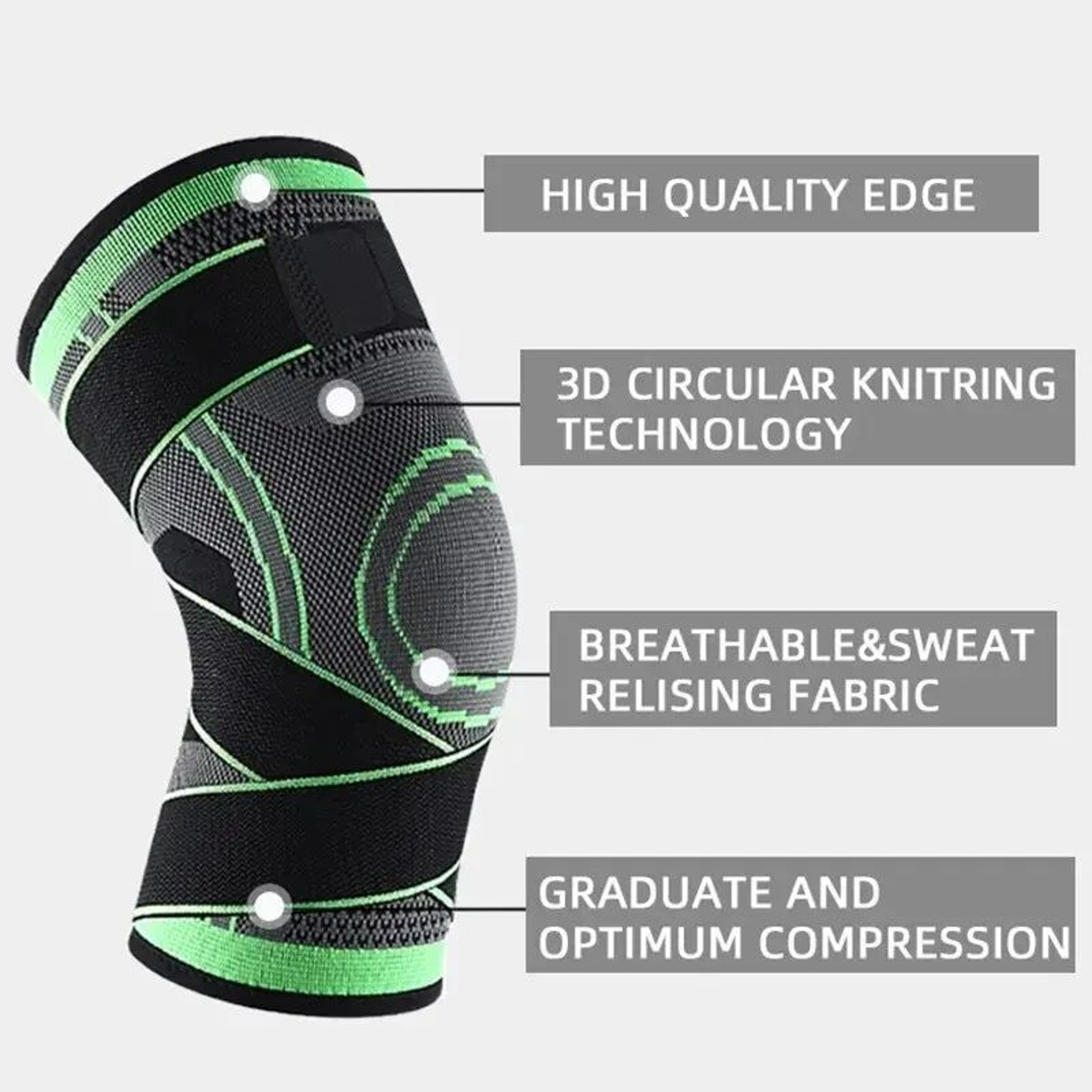 Adjustable Knee Compression Sleeve With Patella Stabilizer Strap For Sports  Running 1