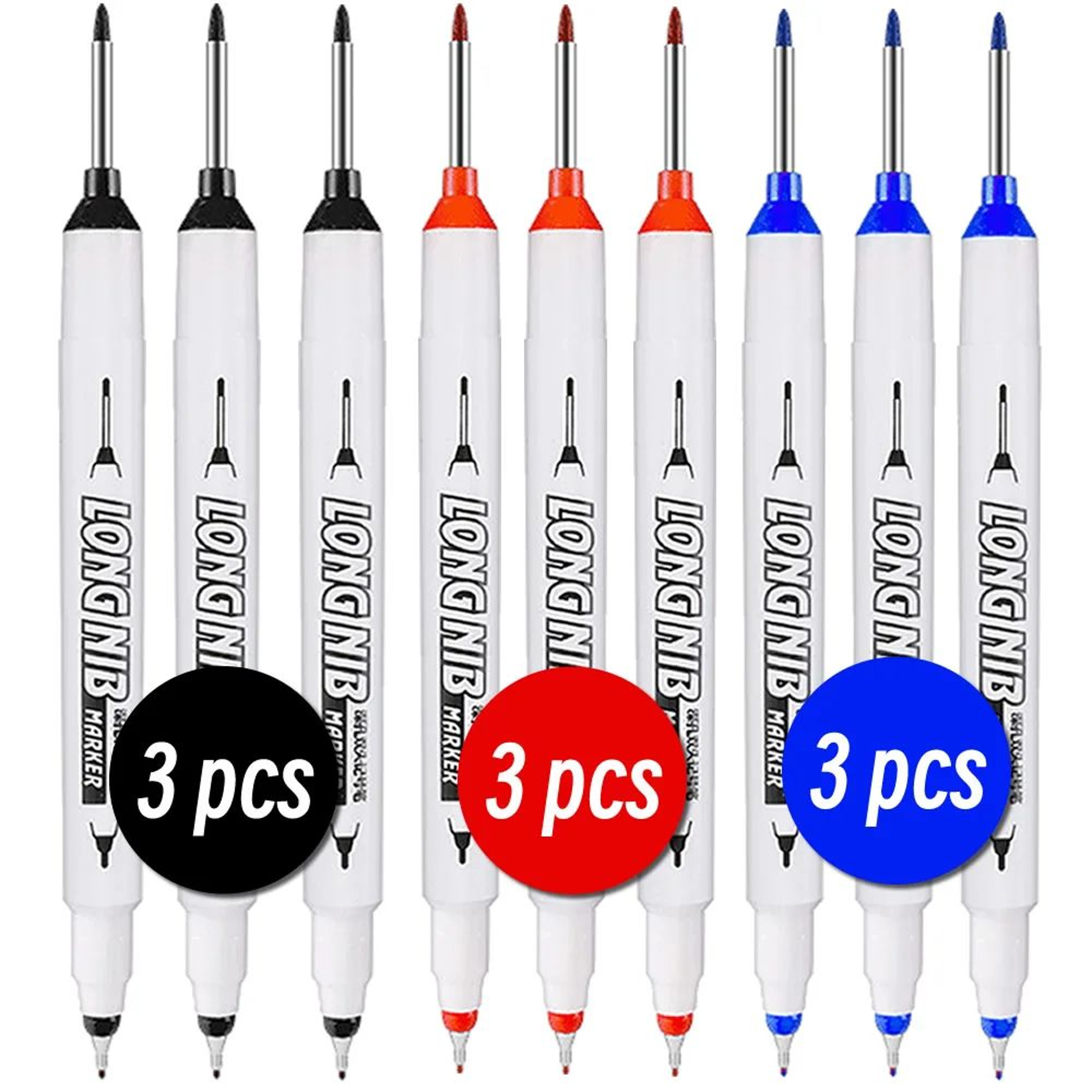 20mm Deep Hole Marker LongTip DualNib Woodworking Marker Pen For Precise Marks 20