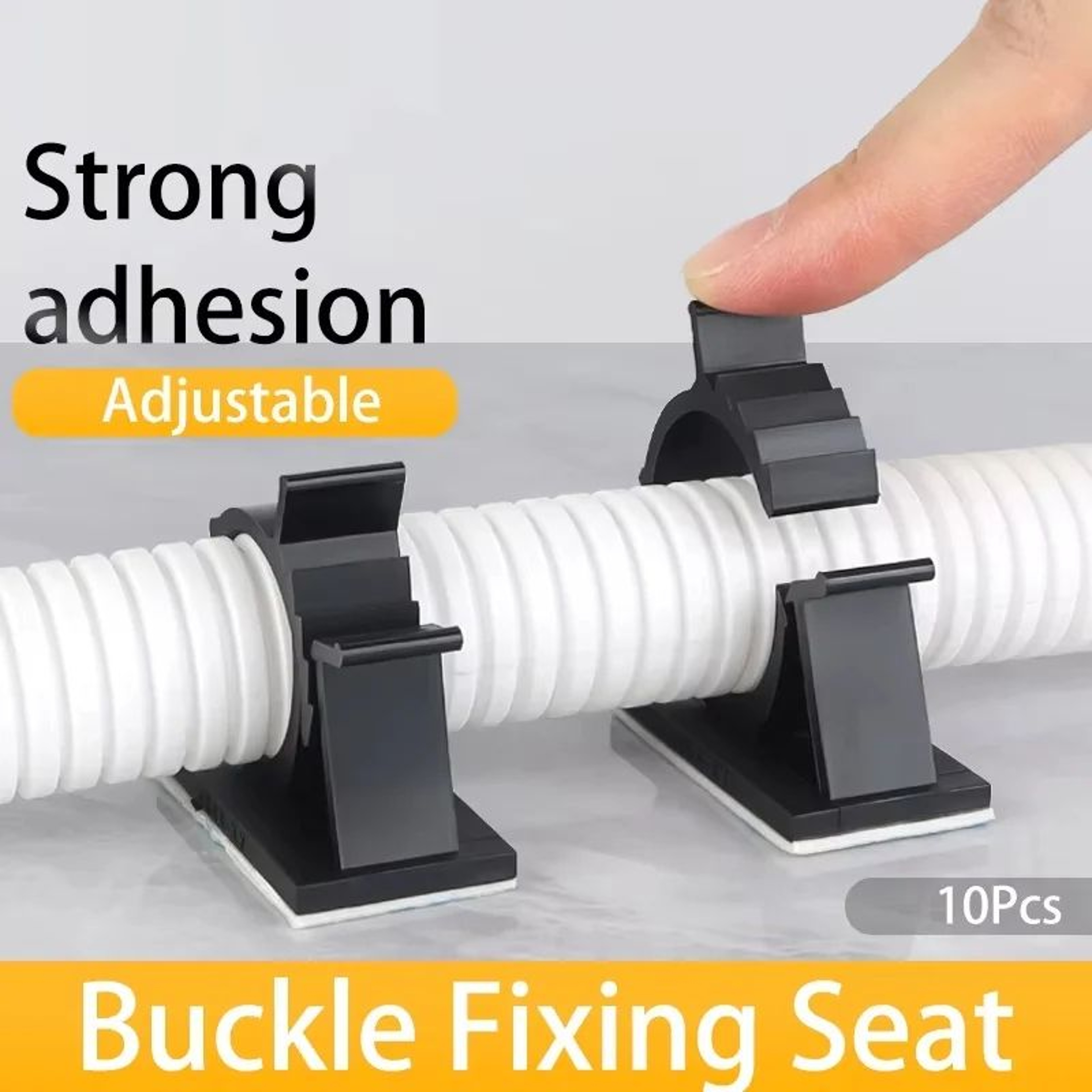 10Pack Adjustable SelfAdhesive Cable Organizer Clips For Desk And Wall Cord Management 0