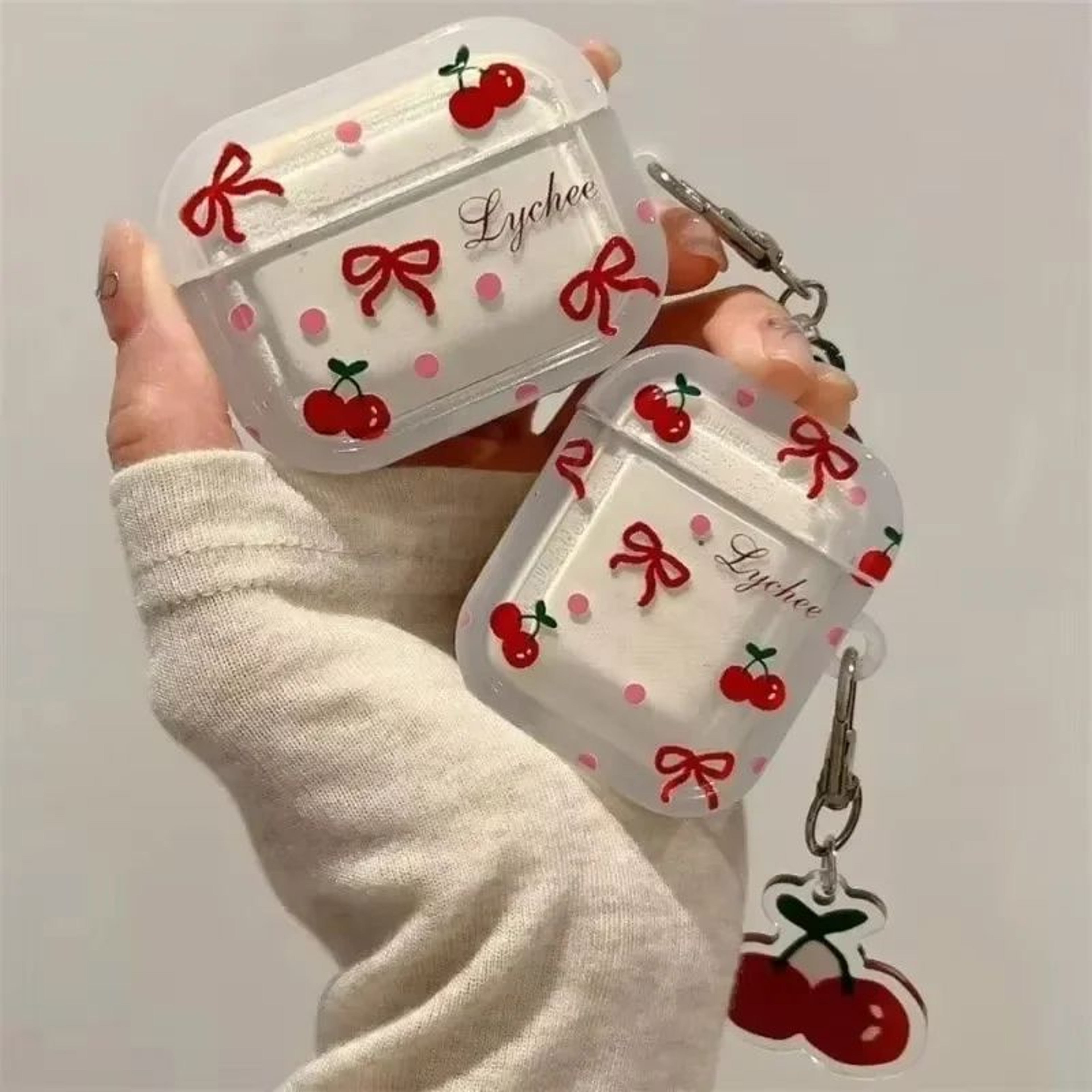 Crystal Cherry Pendant AirPods Case Soft Protective Cover For AirPods 1234  Pro 0