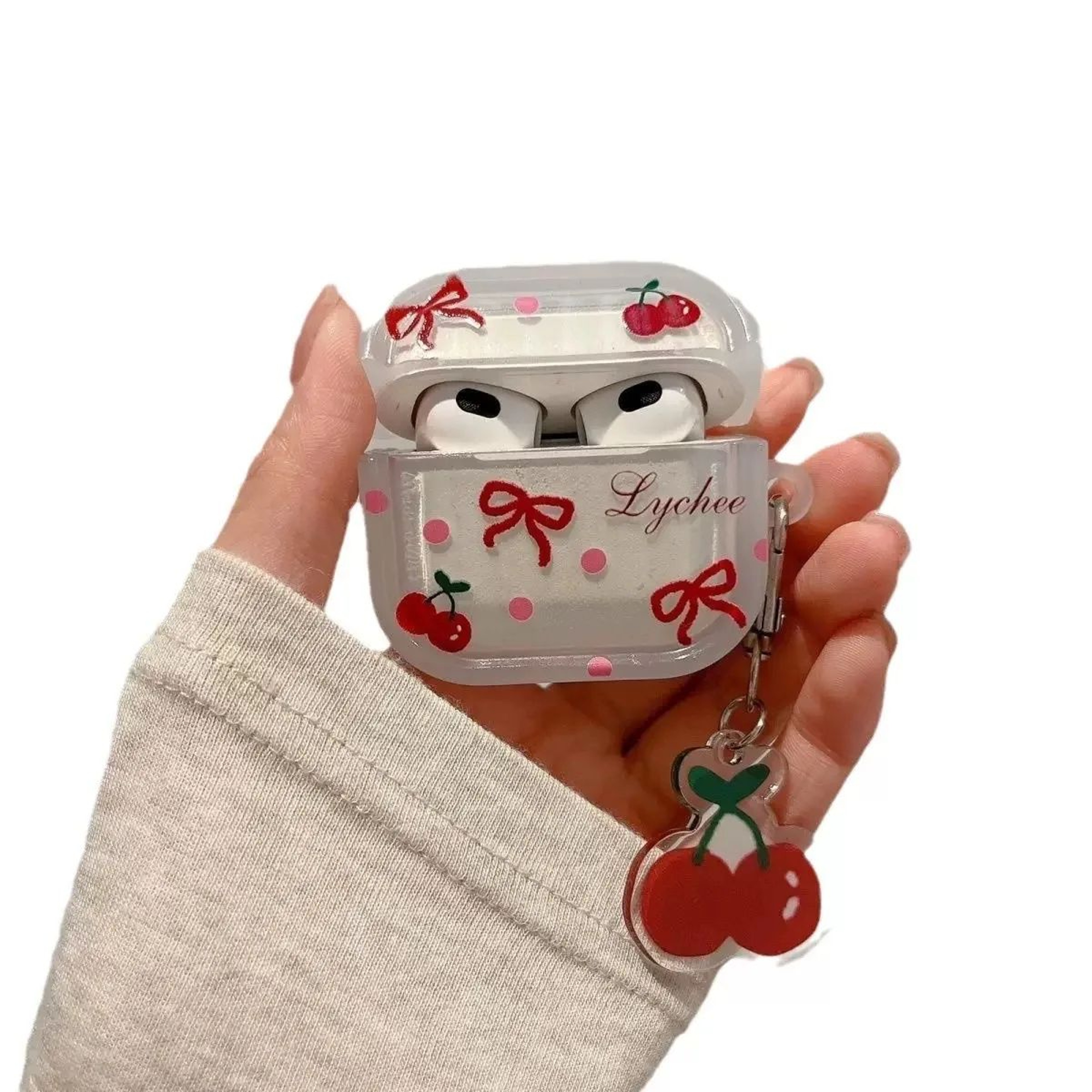 Crystal Cherry Pendant AirPods Case Soft Protective Cover For AirPods 1234  Pro 3
