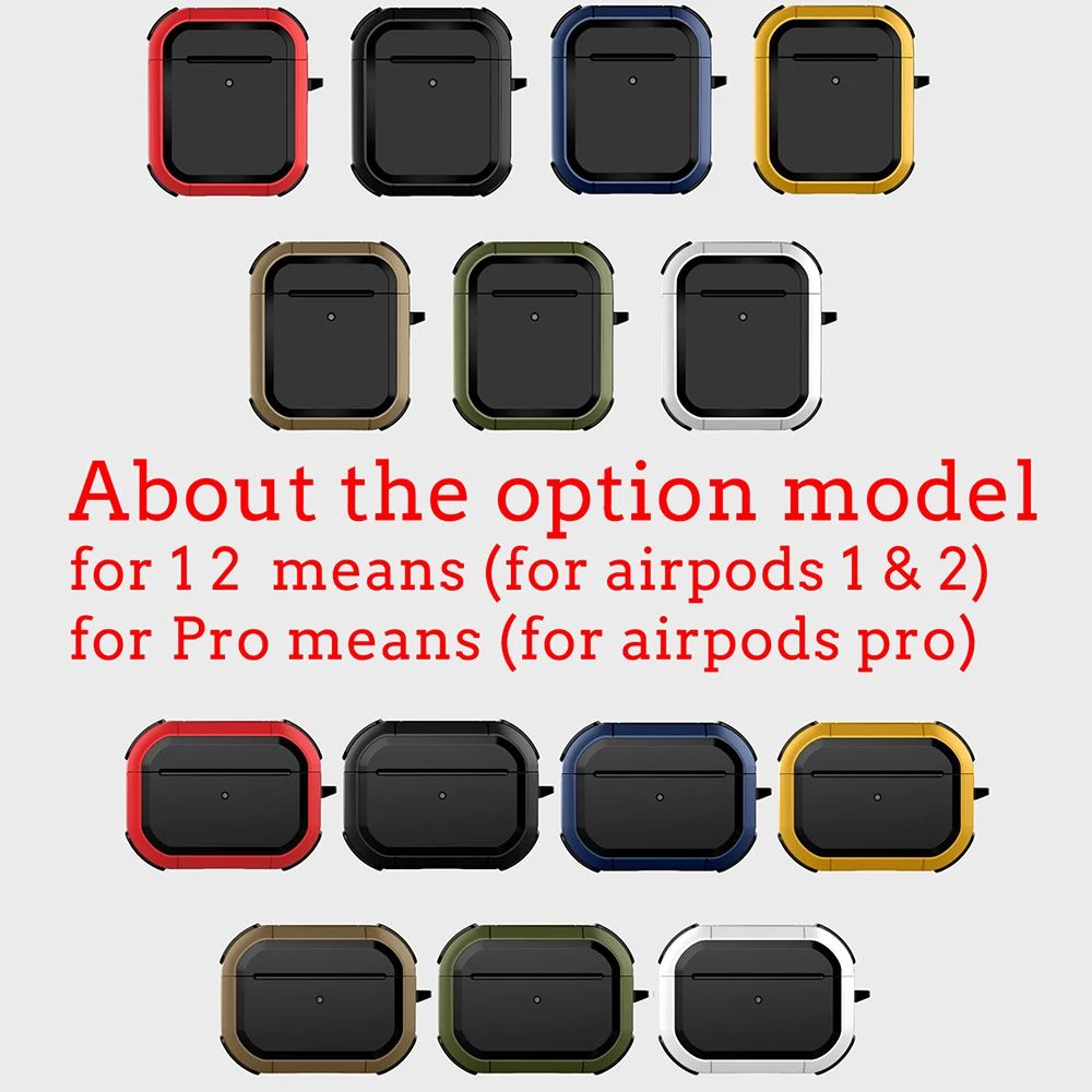 Shockproof Protective AirPods Case With Keychain Clip For AirPods Pro 21 And AirPods 123 5
